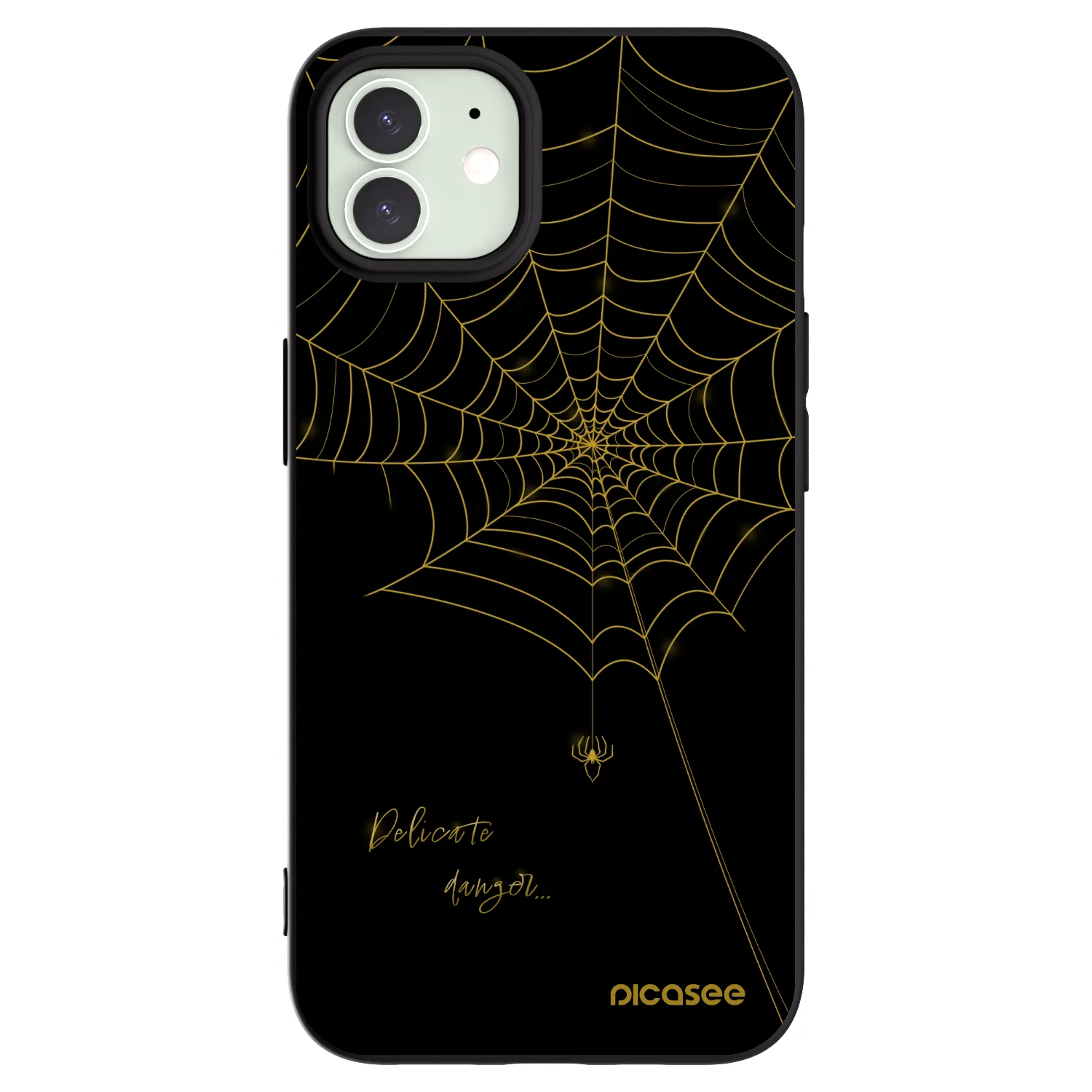 Picasee husă neagră din silicon pentru Apple iPhone 12 - Delicate danger