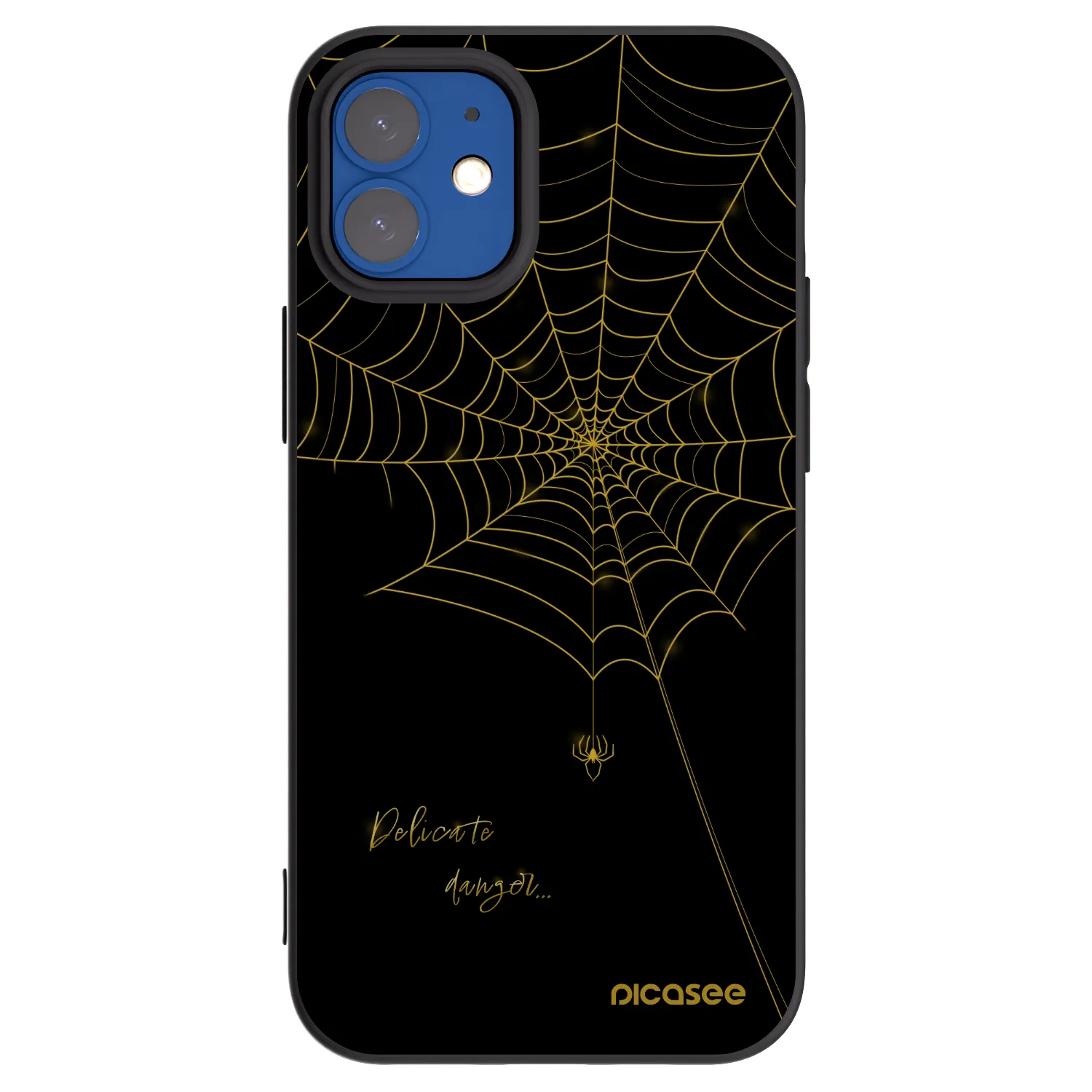 Picasee husă neagră din silicon pentru Apple iPhone 12 mini - Delicate danger
