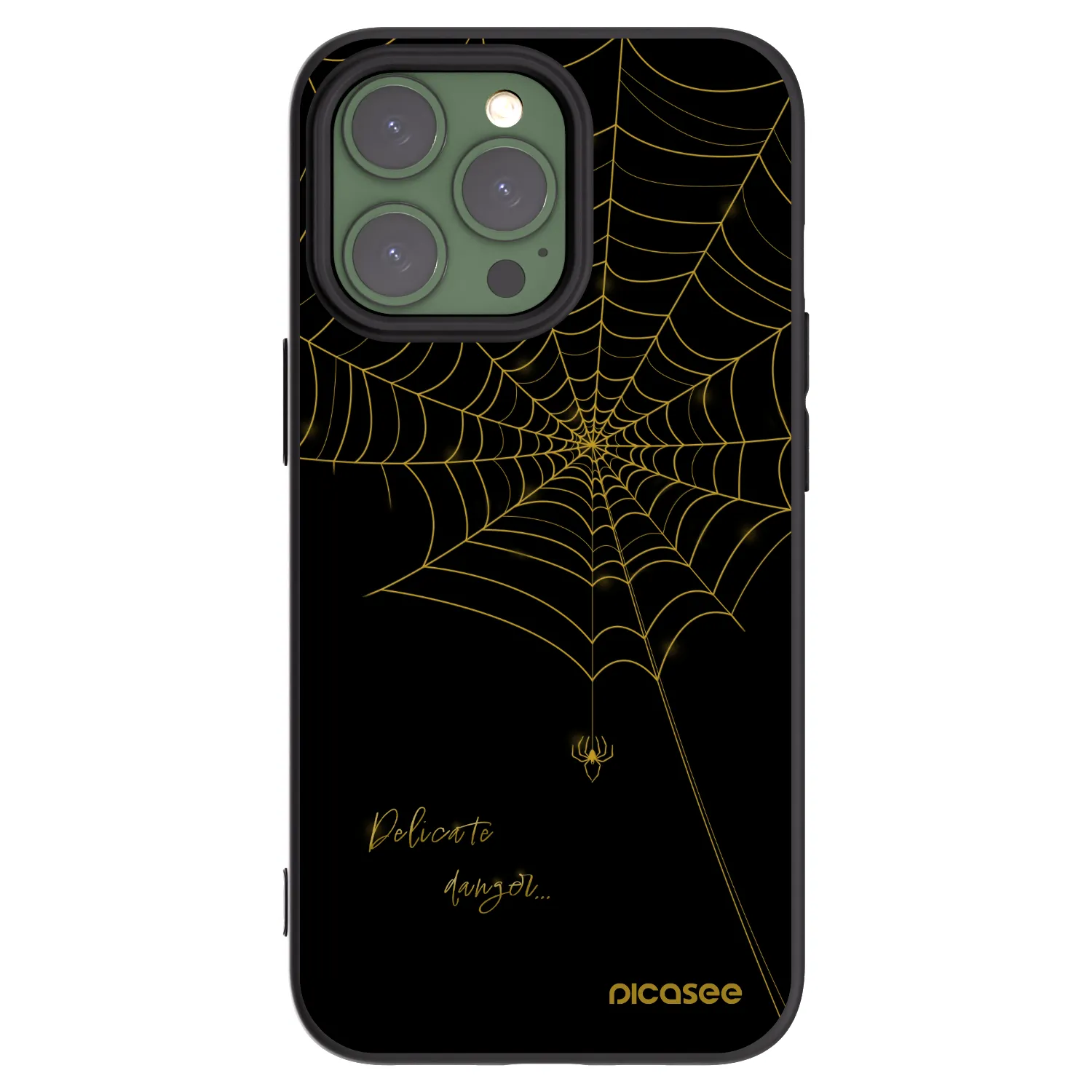 Picasee husă neagră din silicon pentru Apple iPhone 13 Pro - Delicate danger