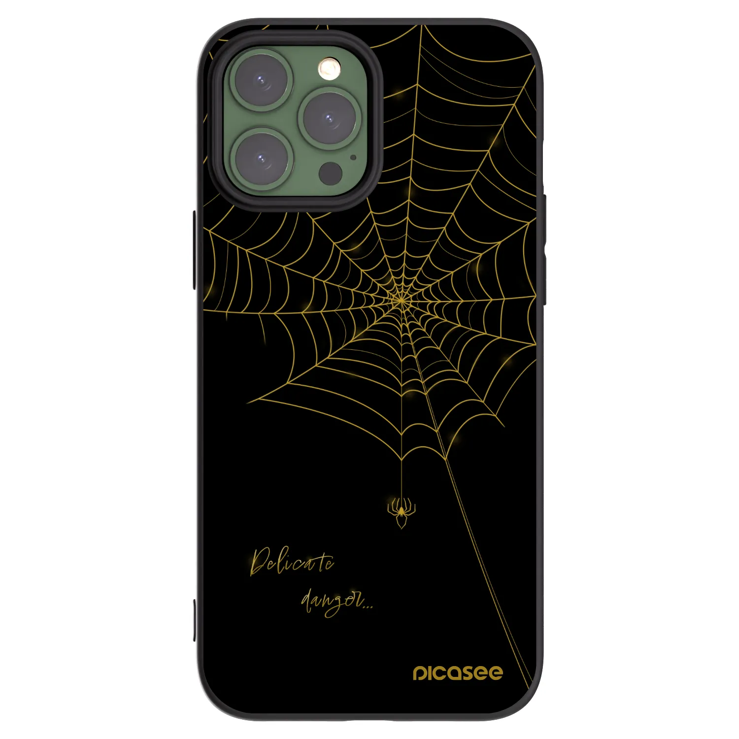 Picasee husă neagră din silicon pentru Apple iPhone 13 Pro Max - Delicate danger