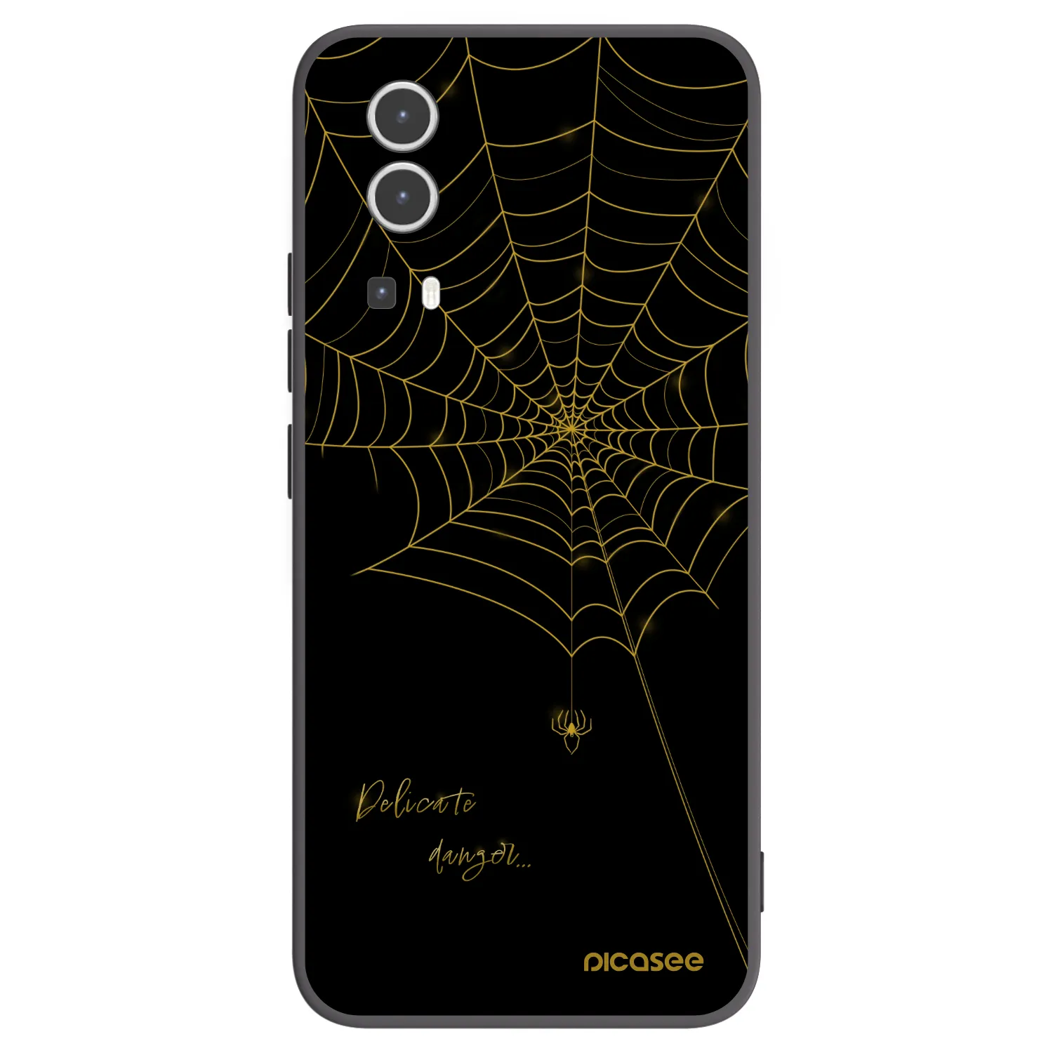 Picasee husă neagră din silicon pentru Vivo Y72 5G - Delicate danger