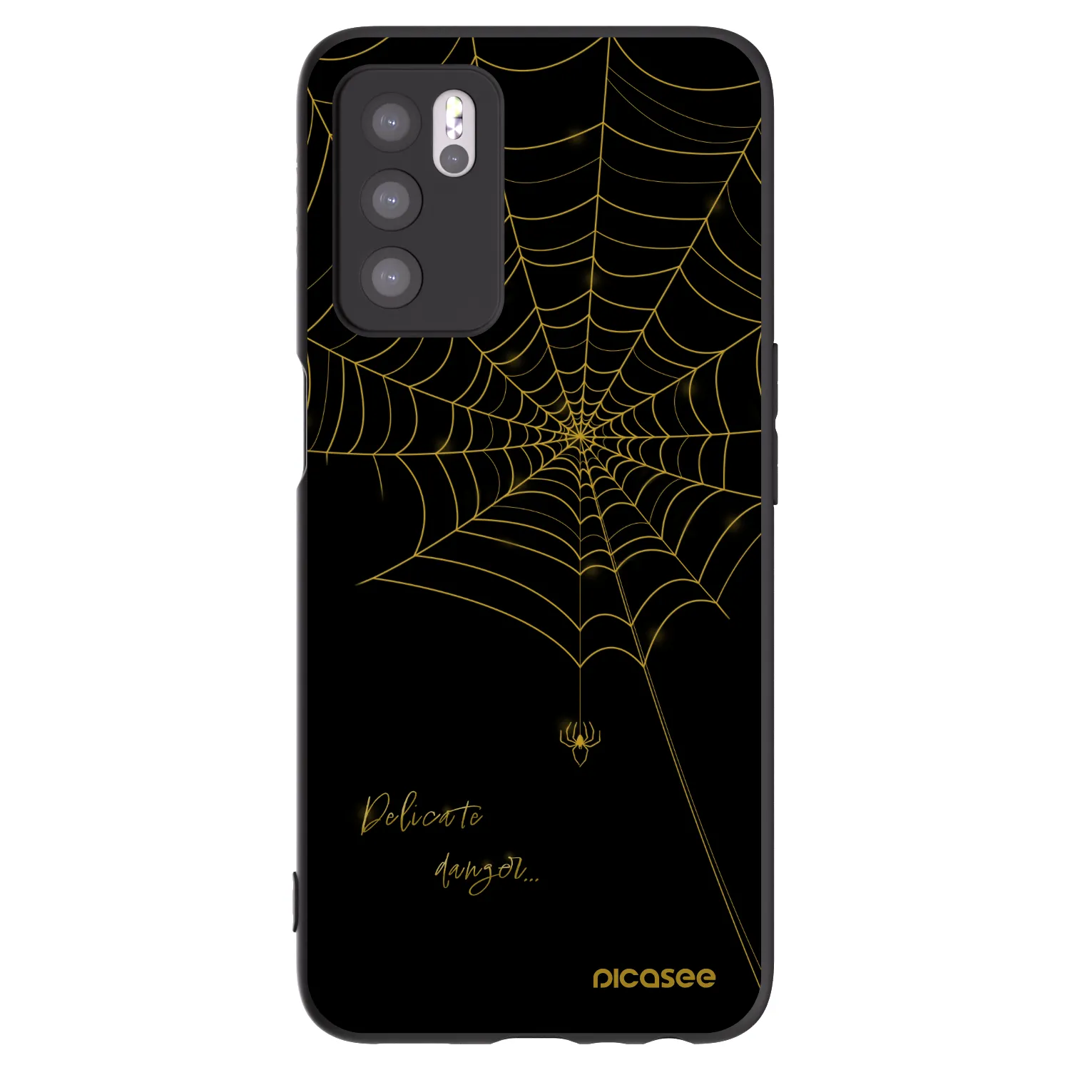 Picasee husă neagră din silicon pentru OPPO A16s - Delicate danger