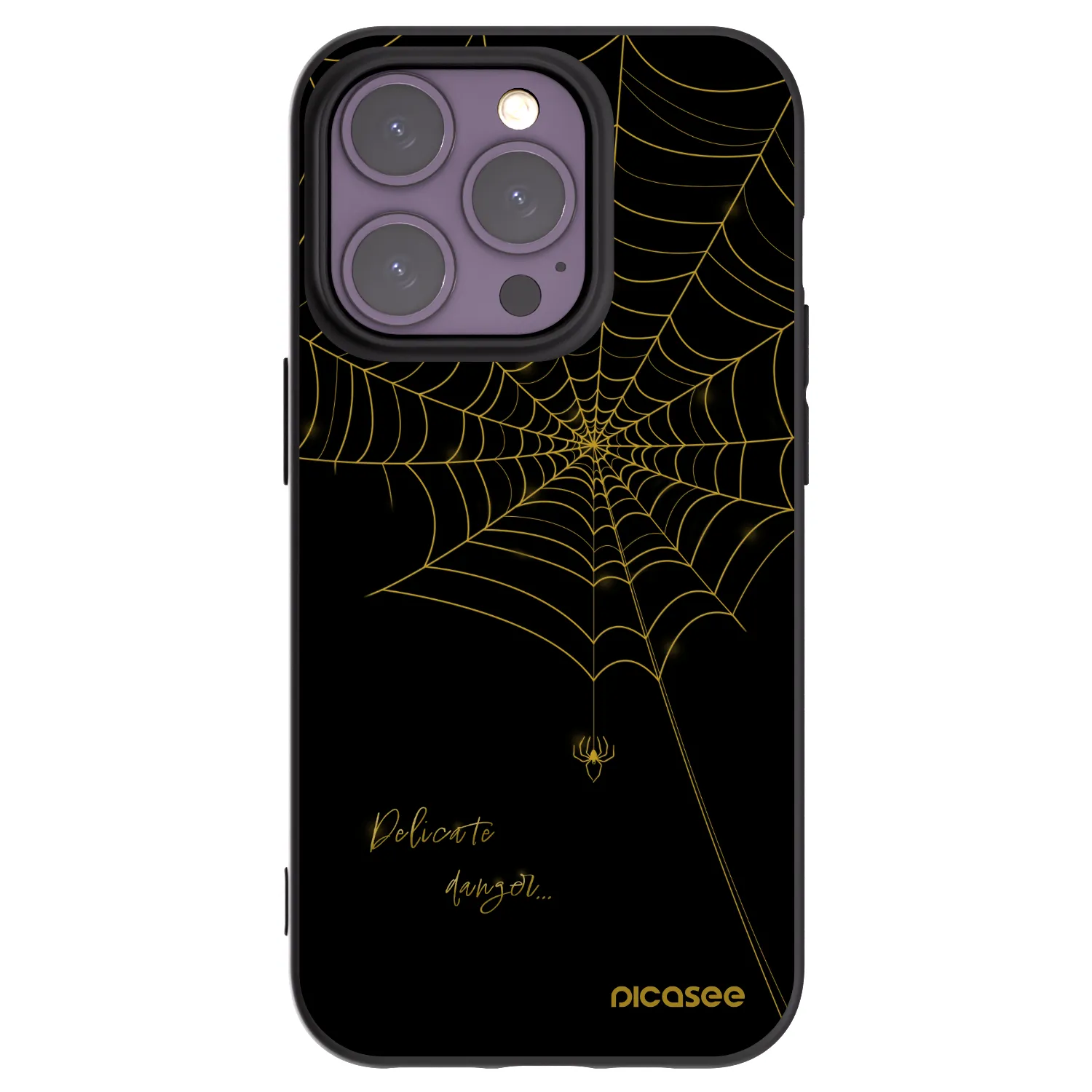 Picasee husă neagră din silicon pentru Apple iPhone 14 Pro - Delicate danger