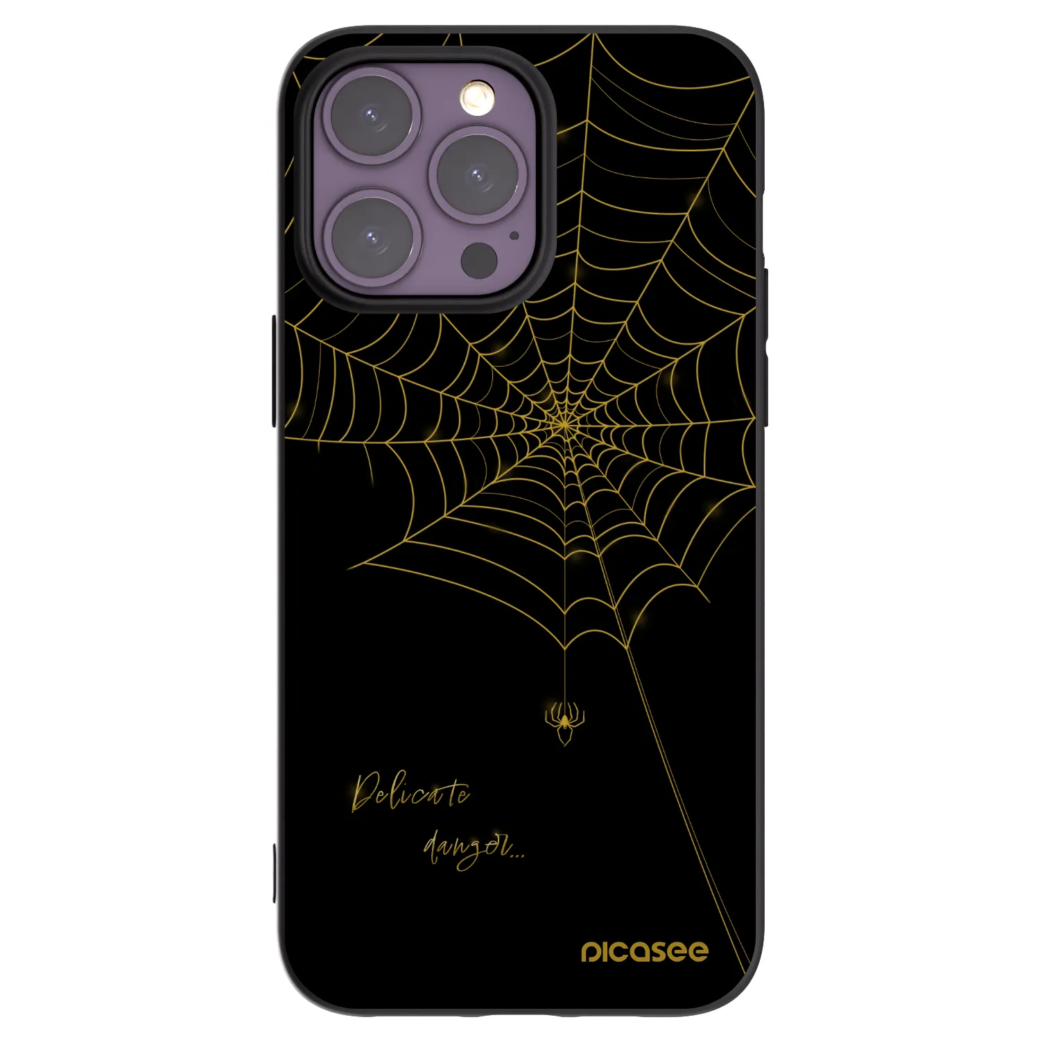 Picasee husă neagră din silicon pentru Apple iPhone 14 Pro Max - Delicate danger