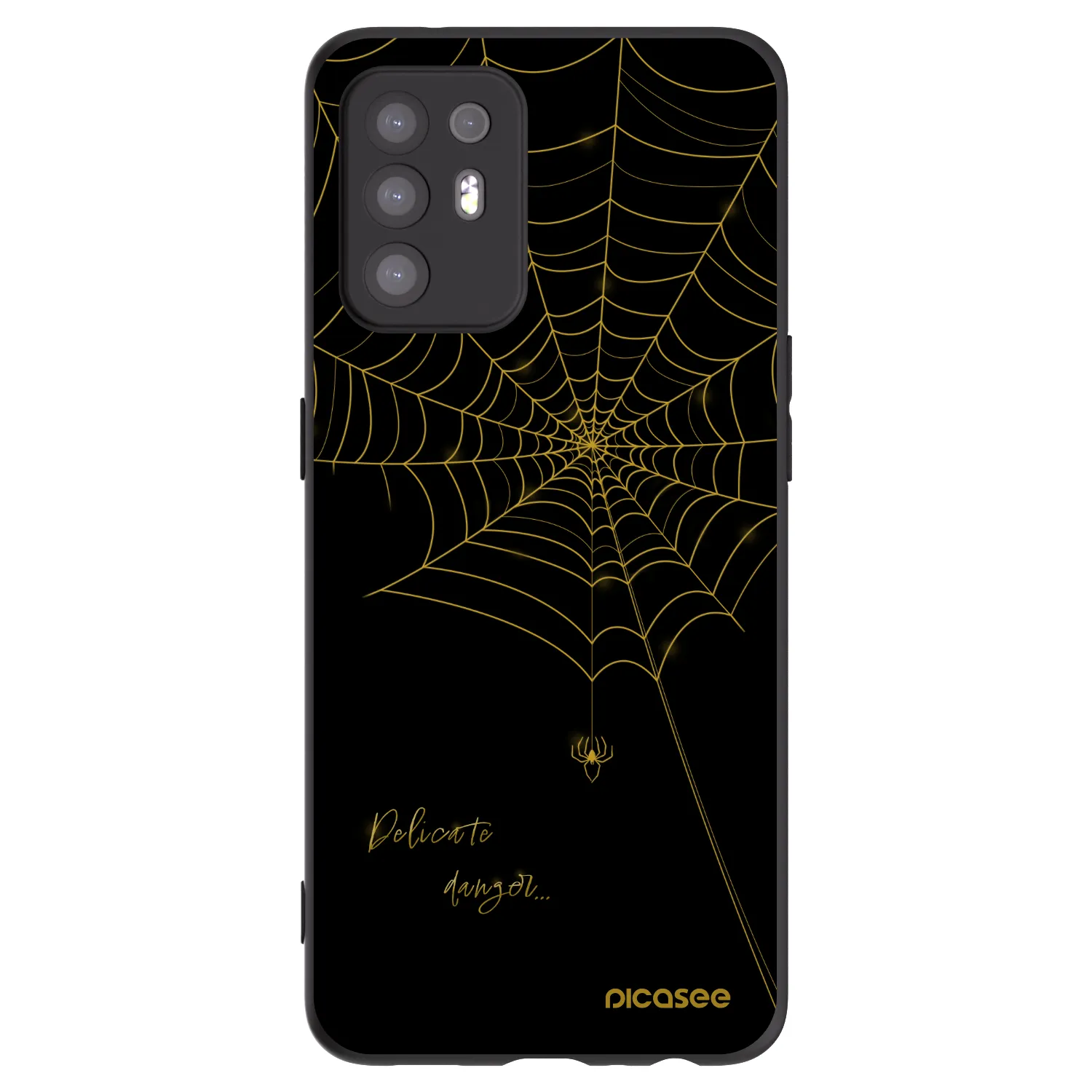 Picasee husă neagră din silicon pentru OPPO A94 5G - Delicate danger