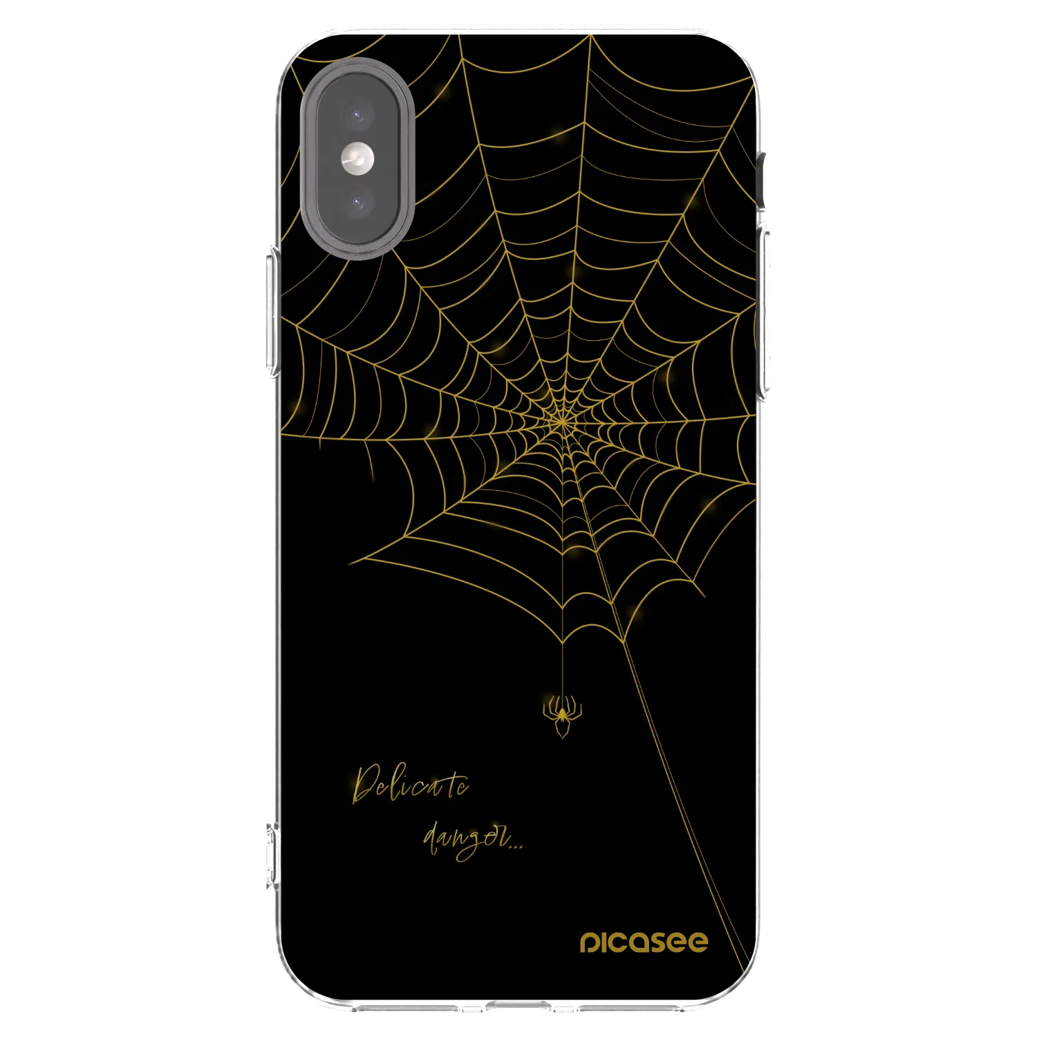 Picasee husă transparentă din silicon pentru Apple iPhone X/XS - Delicate danger