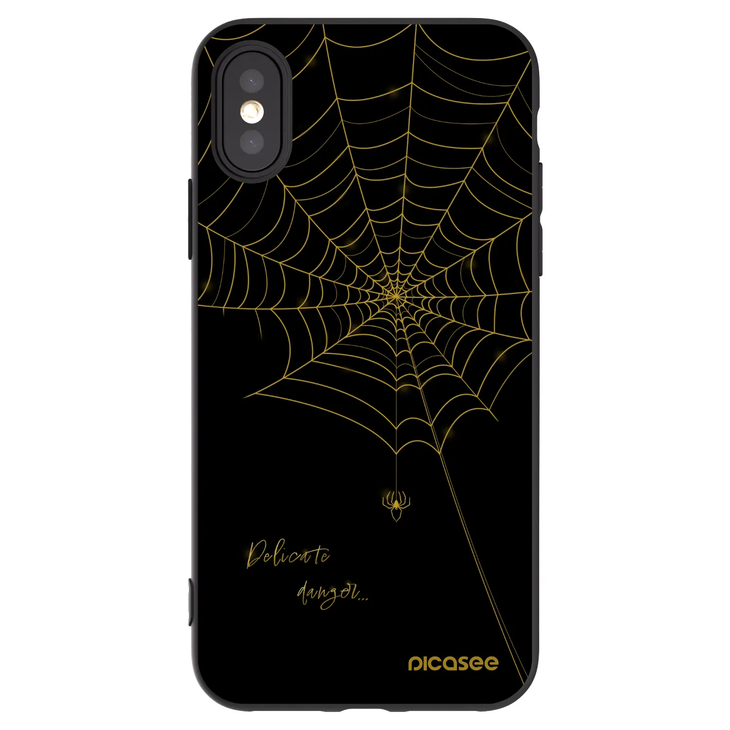 Picasee husă neagră din silicon pentru Apple iPhone X/XS - Delicate danger