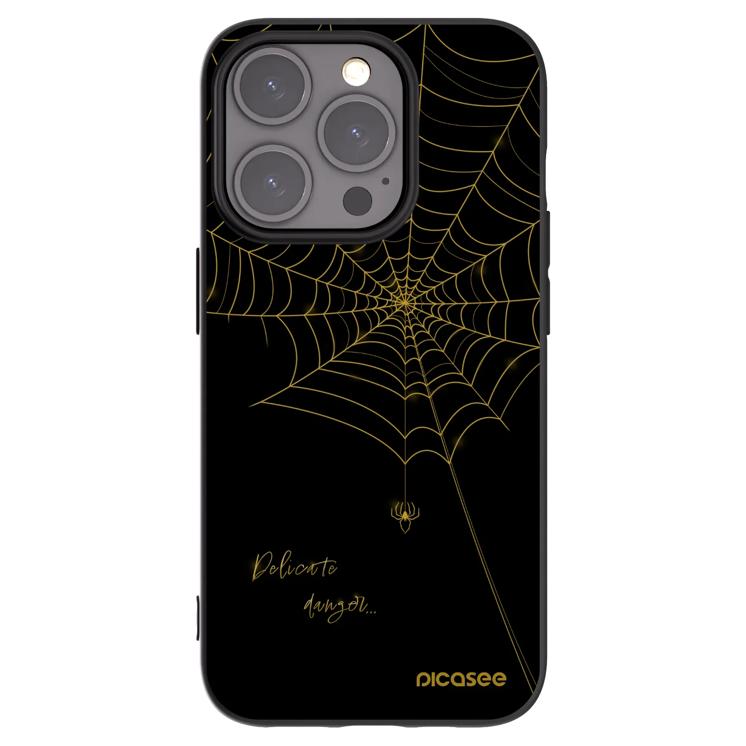 Picasee husă neagră din silicon pentru Apple iPhone 15 Pro - Delicate danger