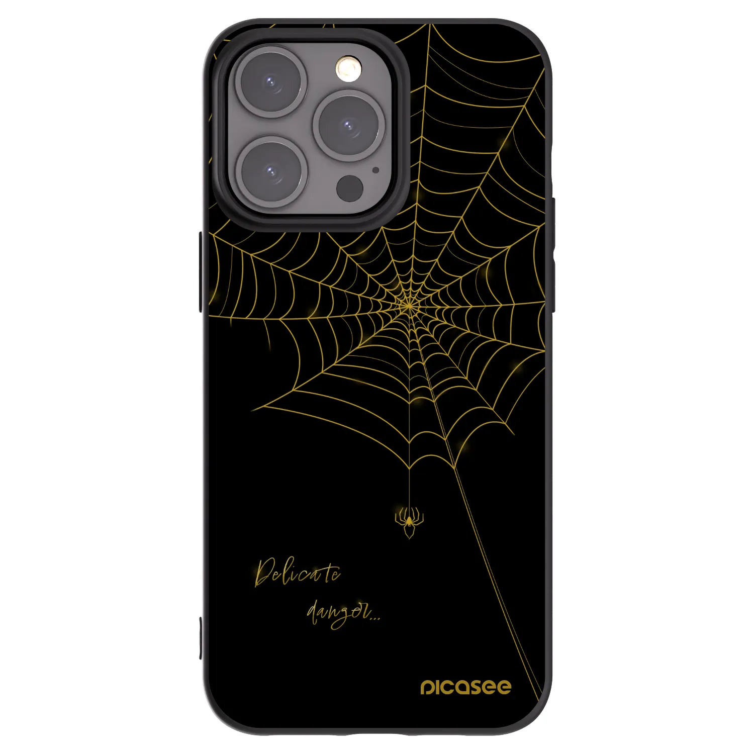 Picasee husă neagră din silicon pentru Apple iPhone 15 Pro Max - Delicate danger