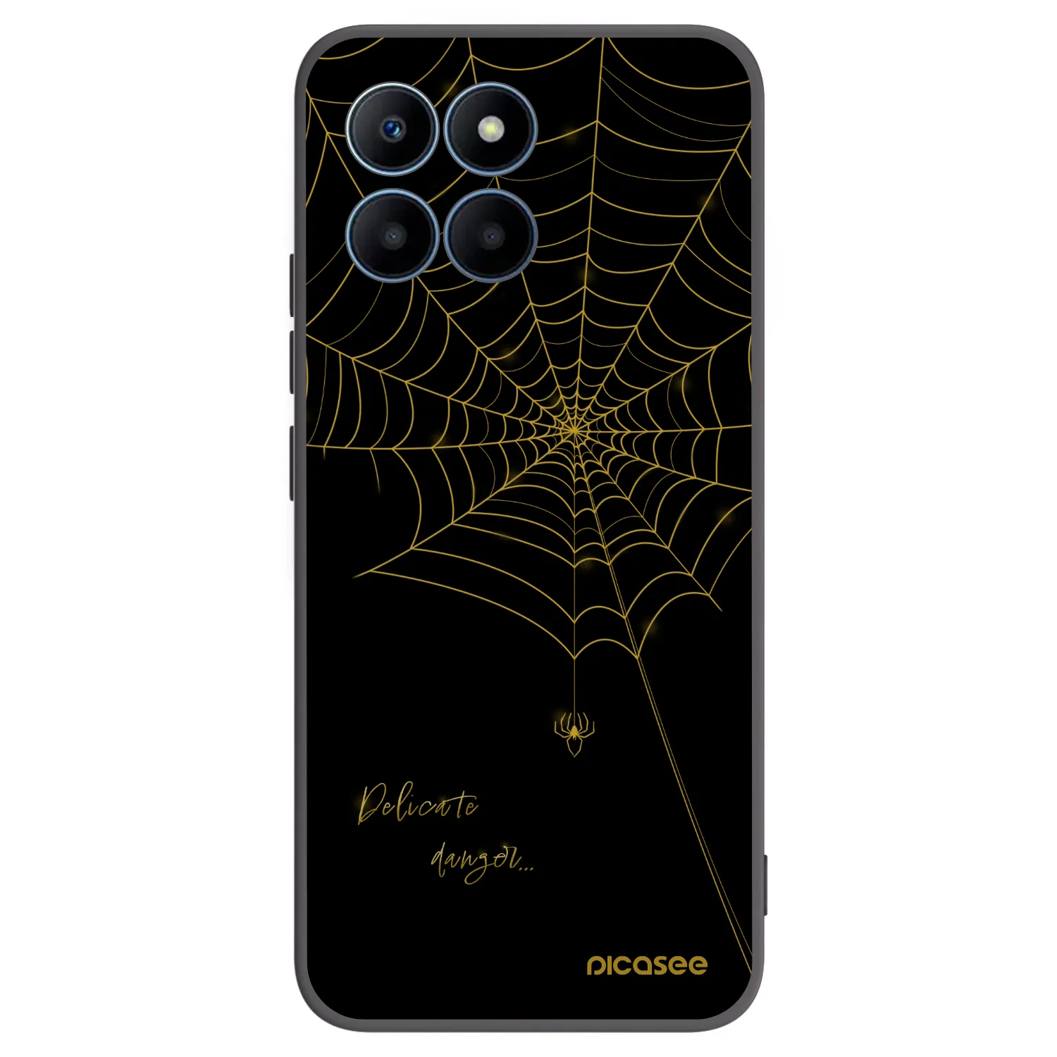 Picasee husă neagră din silicon pentru Honor 70 Lite - Delicate danger
