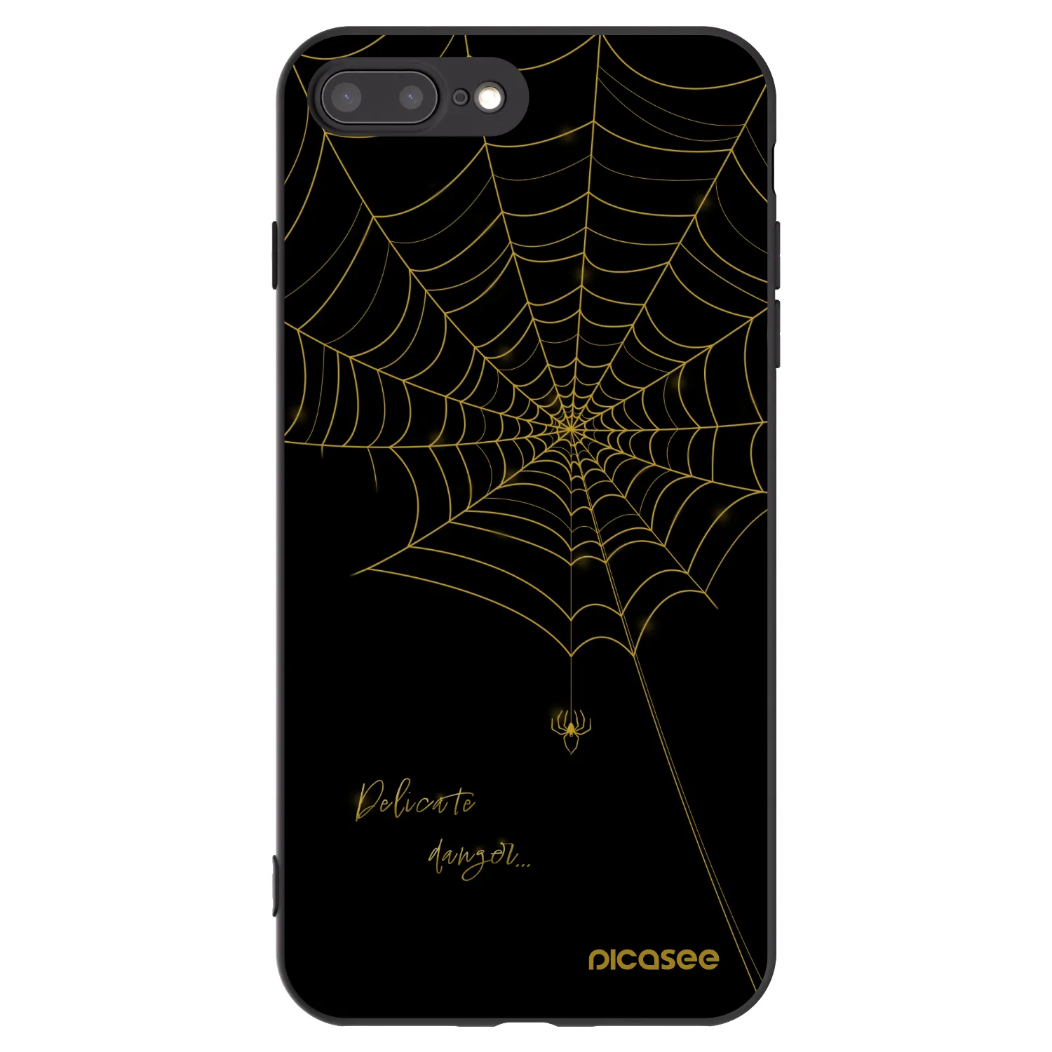 Picasee husă neagră din silicon pentru Apple iPhone 8 Plus - Delicate danger