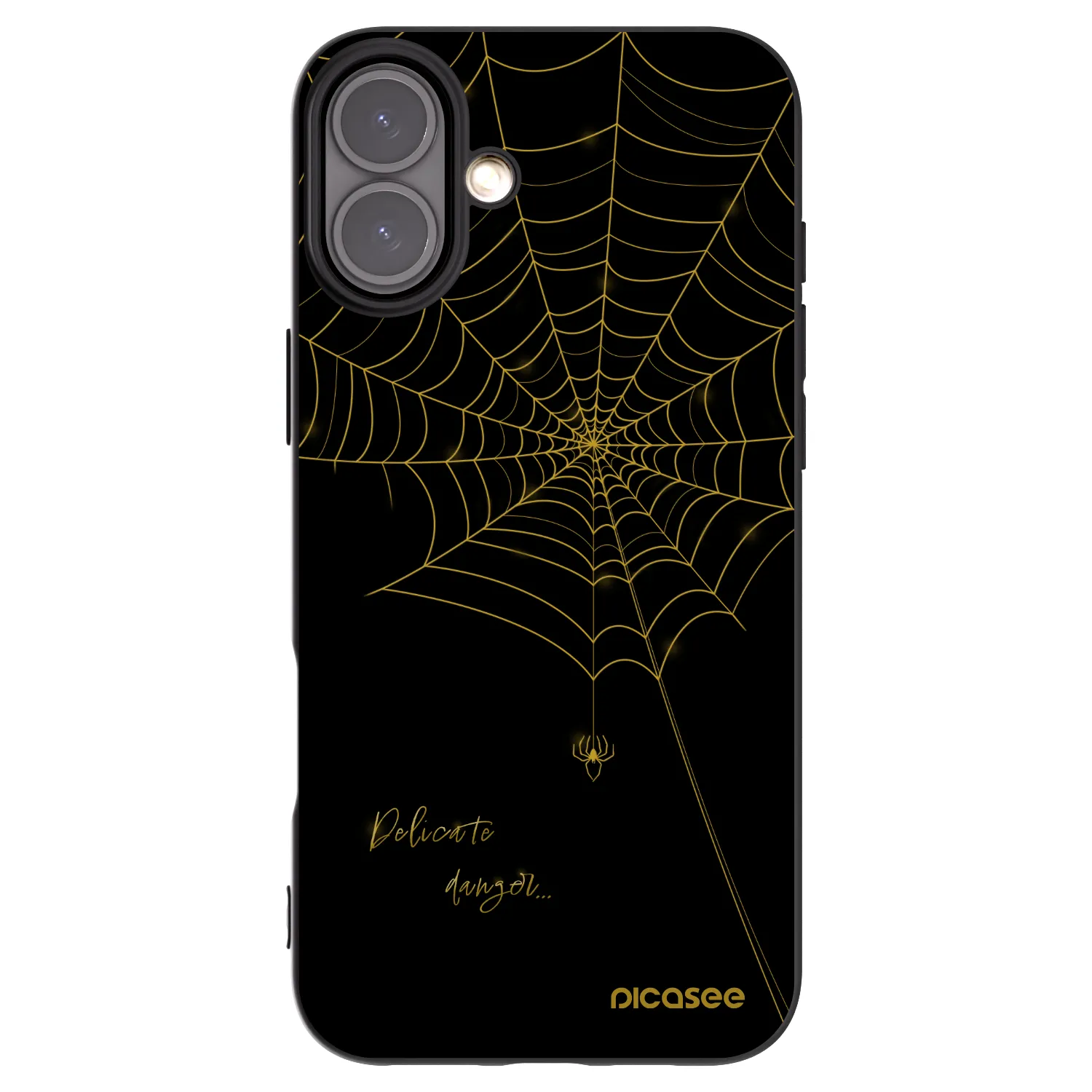 Picasee husă neagră din silicon pentru Apple iPhone 16 Plus - Delicate danger