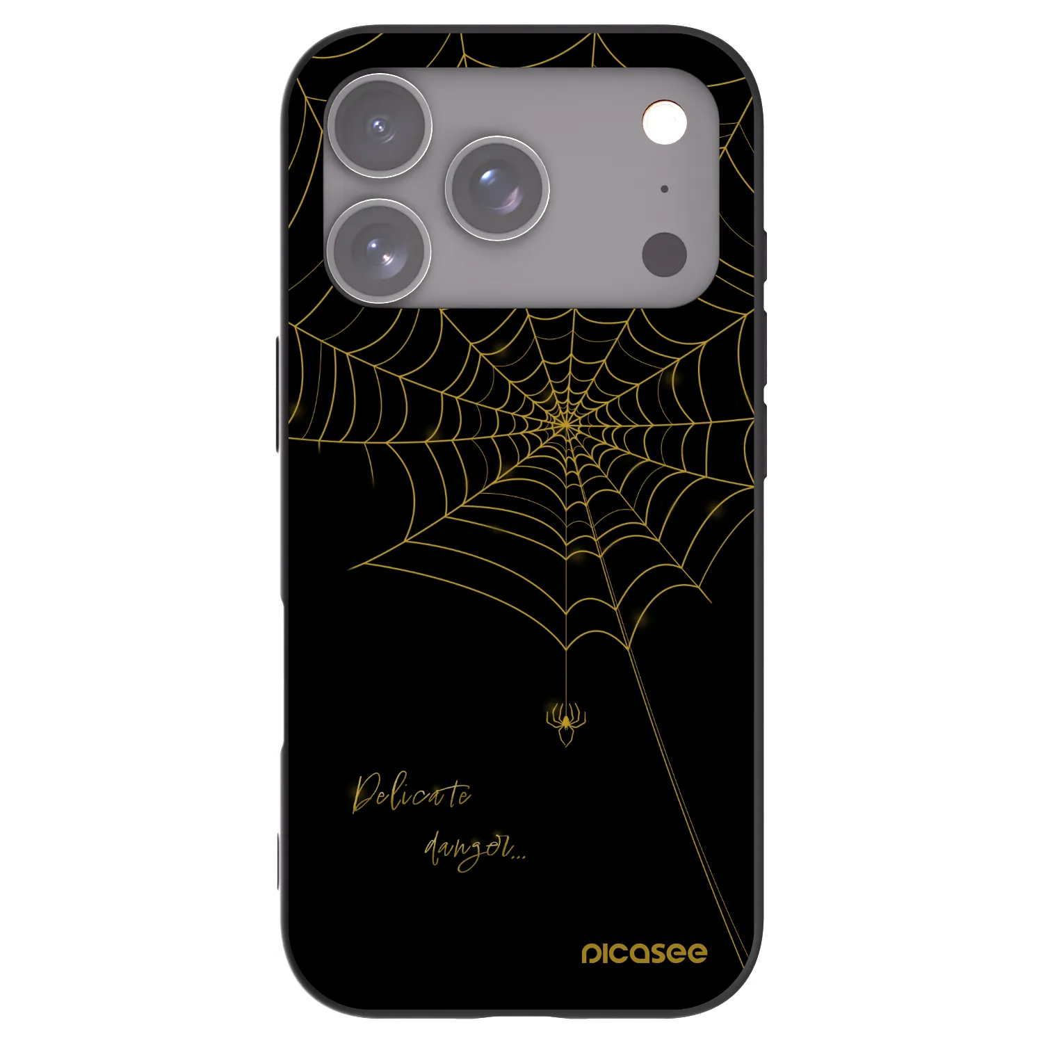 Picasee husă neagră din silicon pentru Apple iPhone 17 Pro - Delicate danger