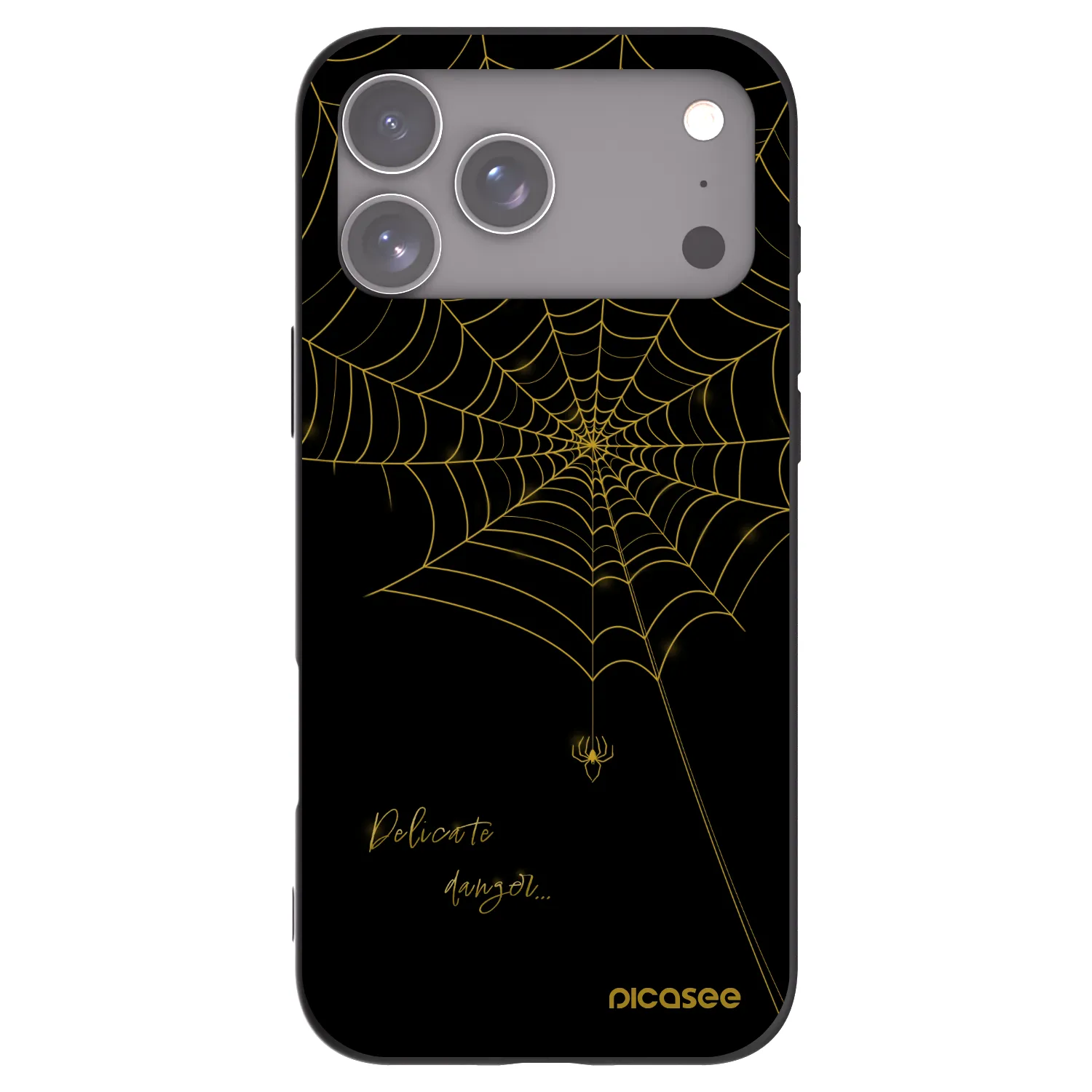 Picasee husă neagră din silicon pentru Apple iPhone 17 Pro Max - Delicate danger