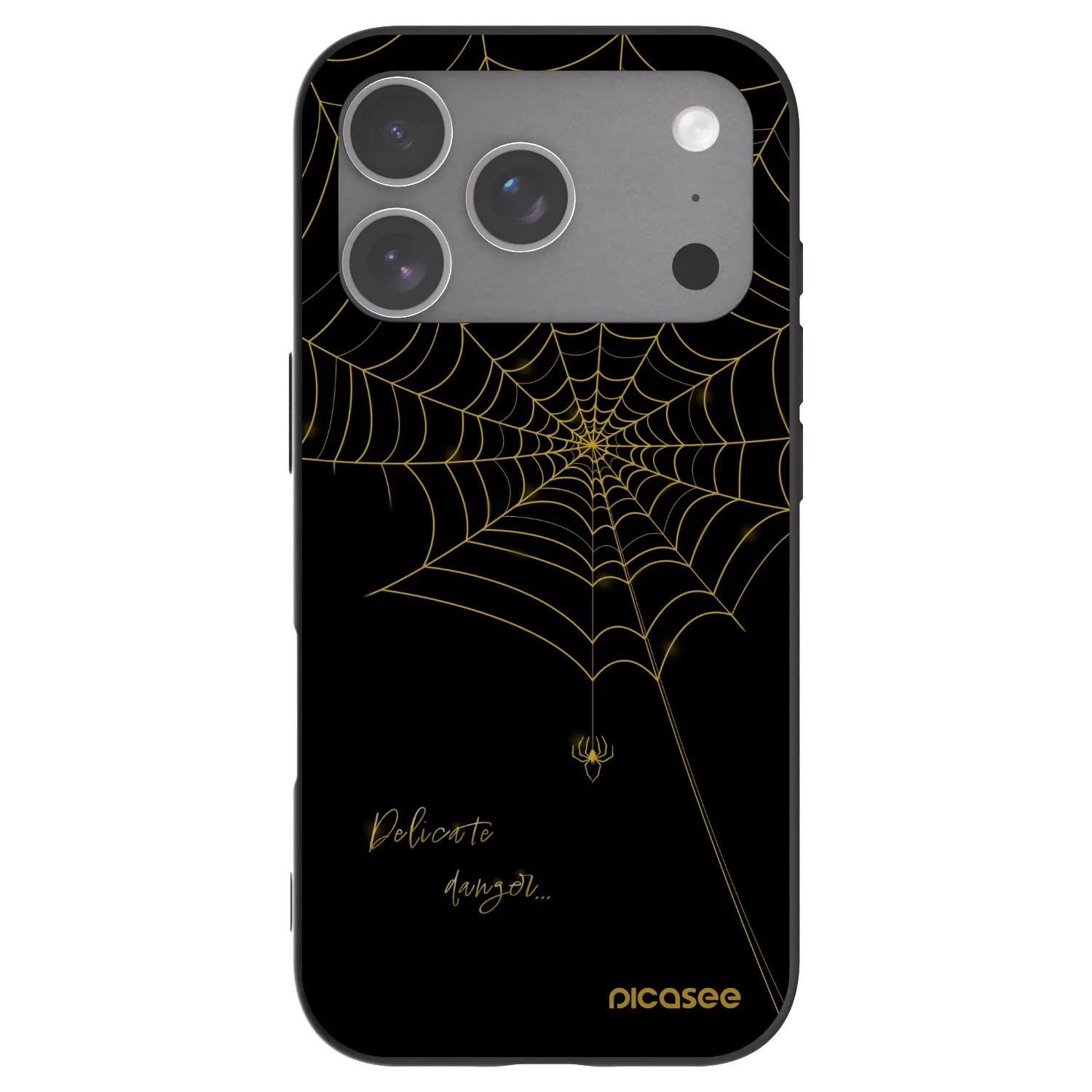 Picasee husă neagră din silicon pentru Apple iPhone 18 Pro - Delicate danger