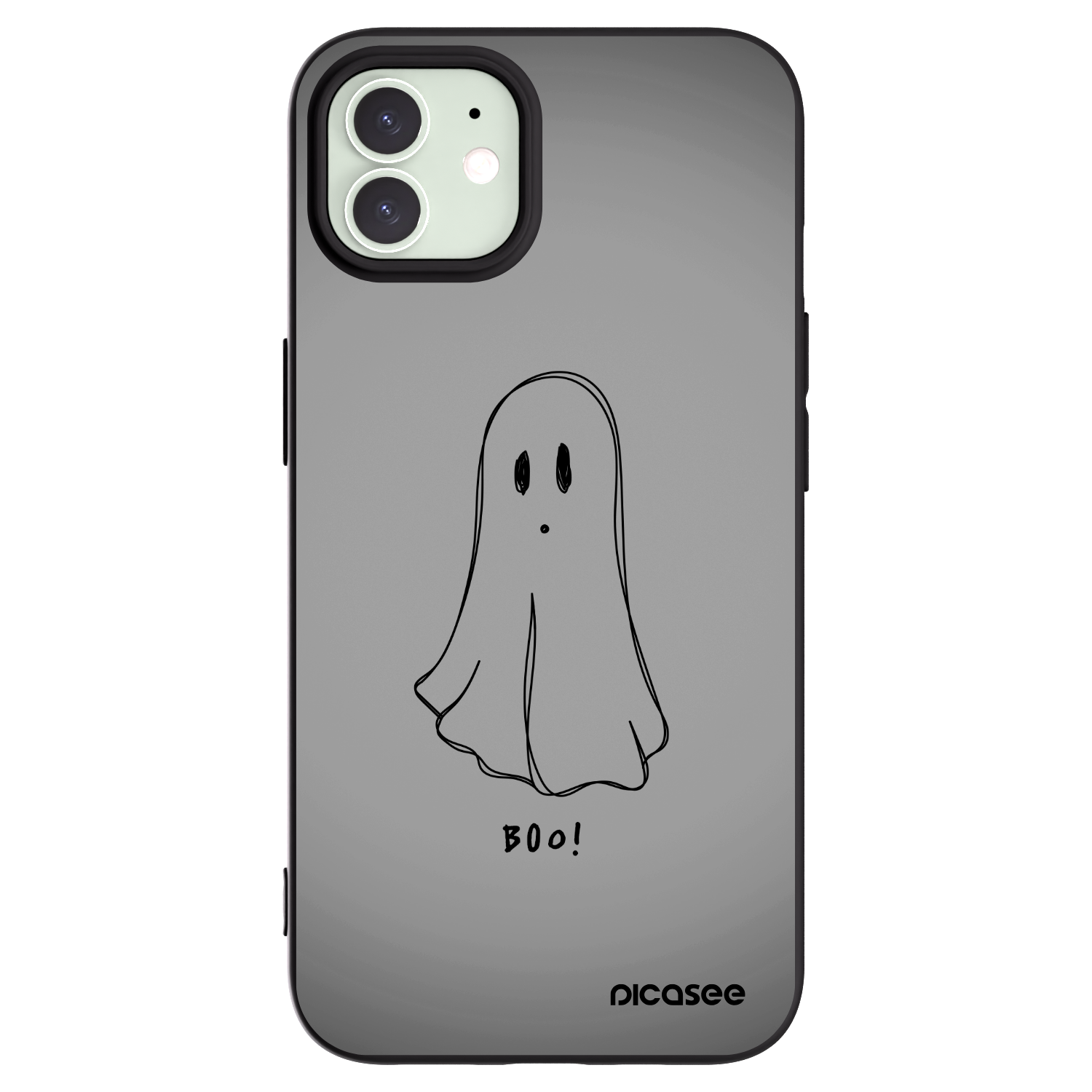 Picasee husă neagră din silicon pentru Apple iPhone 12 - Ghost