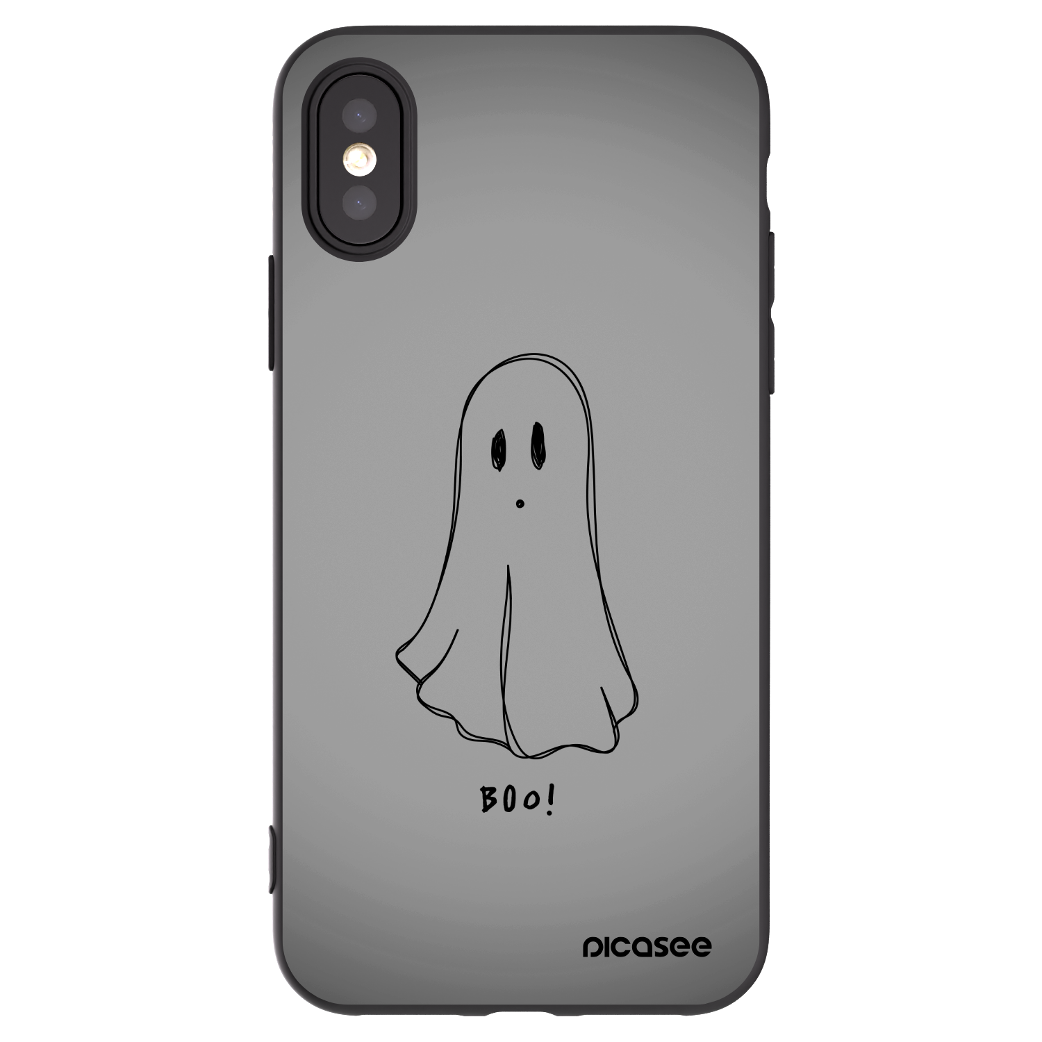 Picasee husă neagră din silicon pentru Apple iPhone X/XS - Ghost