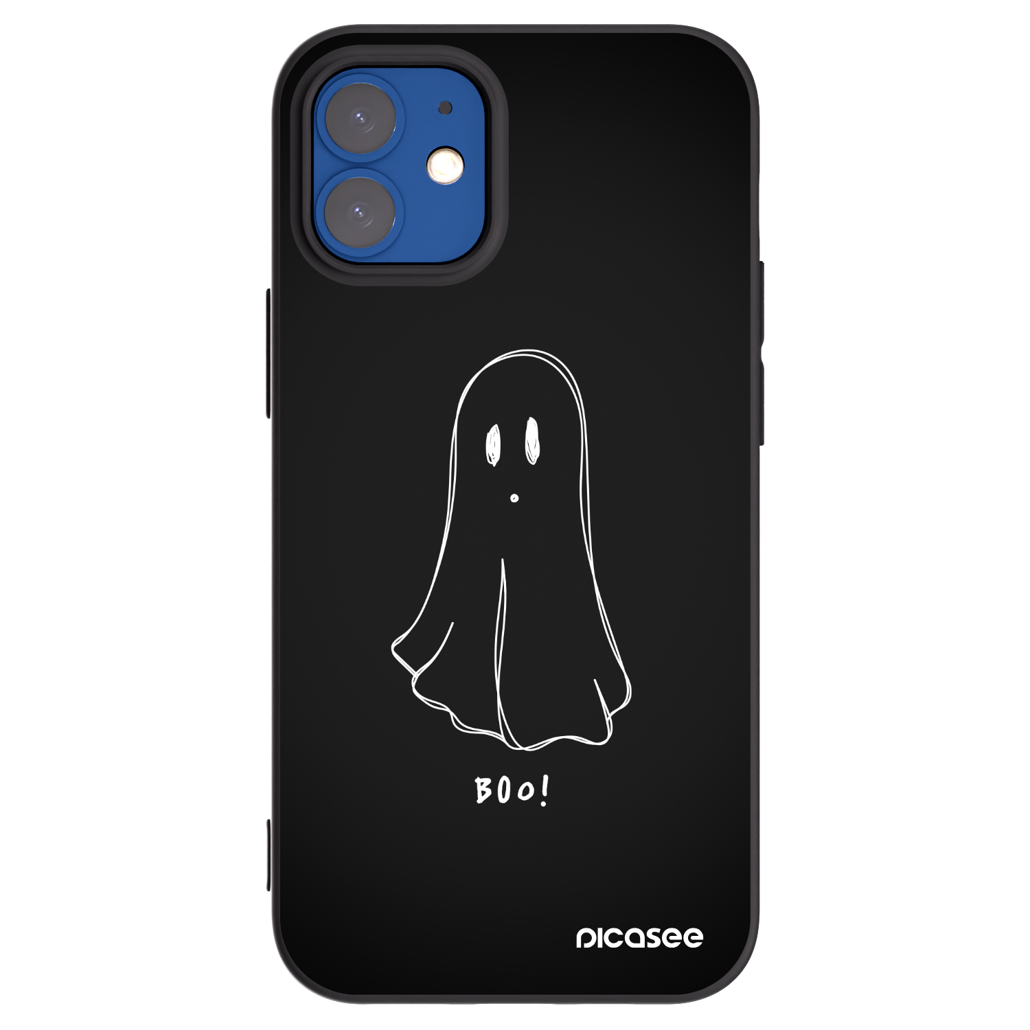Picasee husă neagră din silicon pentru Apple iPhone 12 mini - Ghost 2