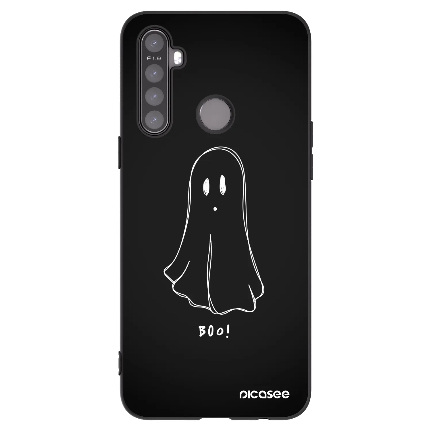 Picasee husă neagră din silicon pentru Realme 5 - Ghost 2