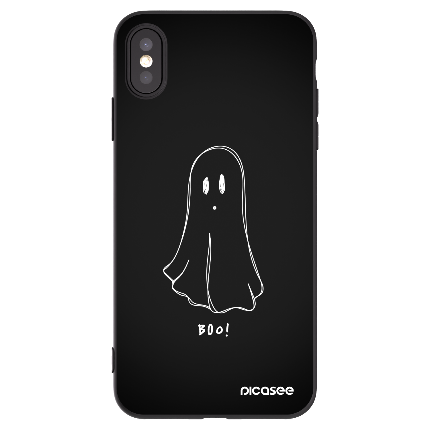 Picasee husă neagră din silicon pentru Apple iPhone XS Max - Ghost 2
