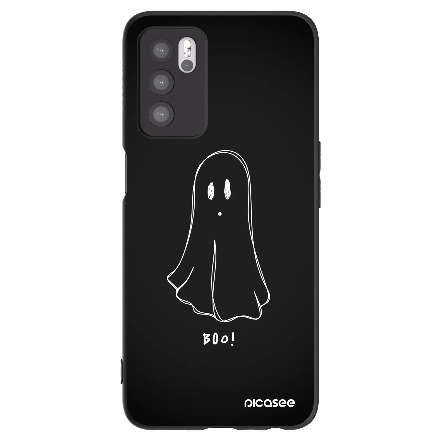 Picasee husă neagră din silicon pentru OPPO A16 - Ghost 2