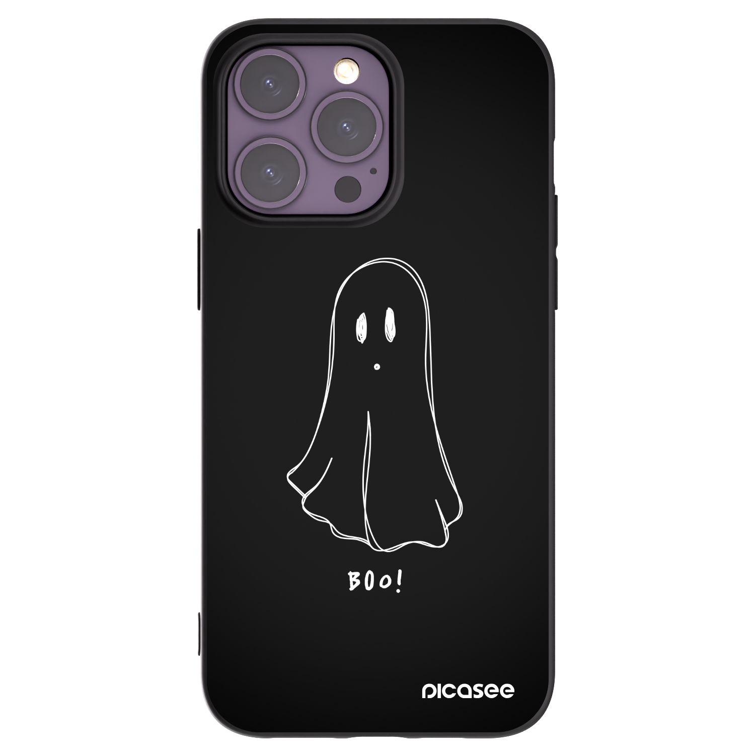 Picasee husă neagră din silicon pentru Apple iPhone 14 Pro Max - Ghost 2