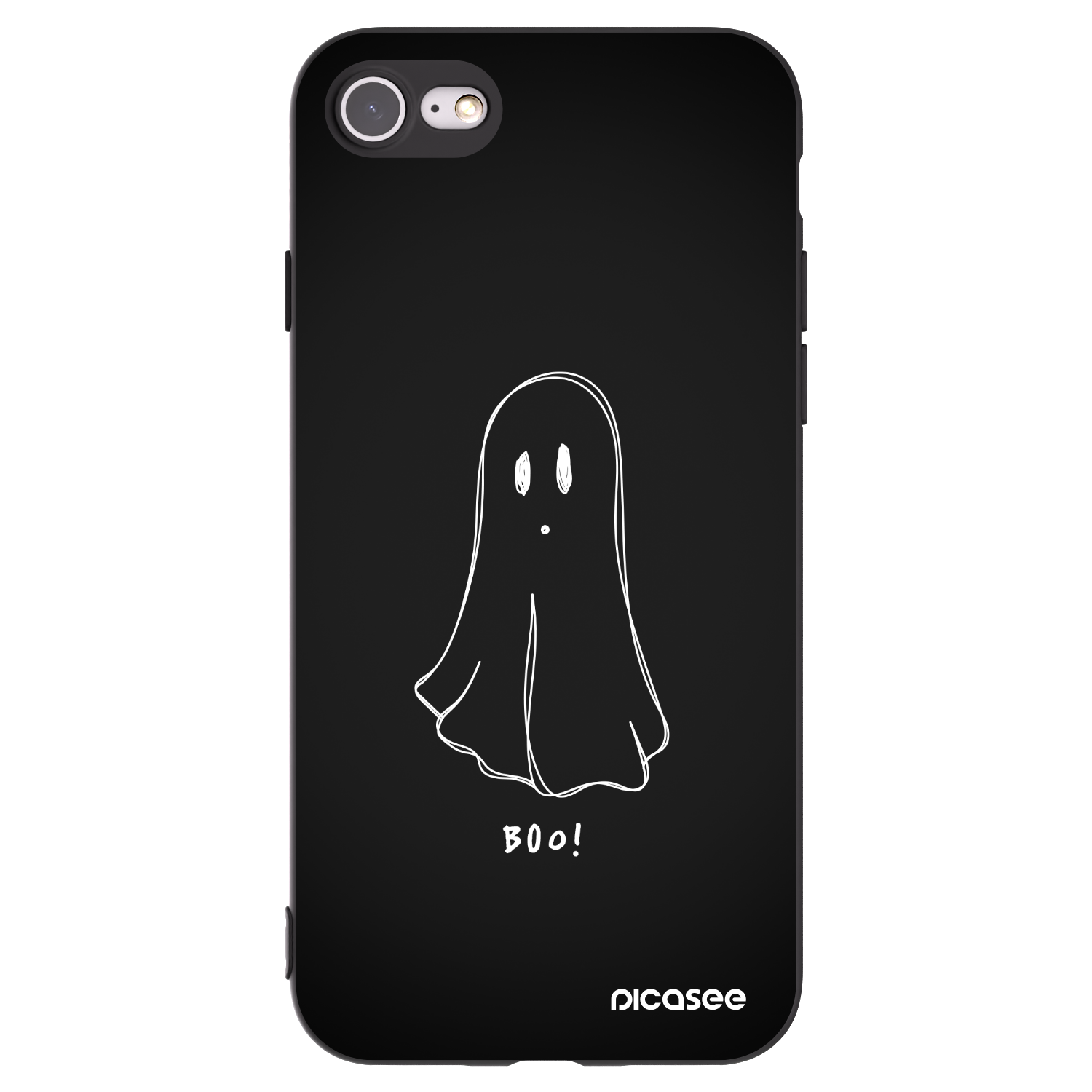 Picasee husă neagră din silicon pentru Apple iPhone 7 - Ghost 2