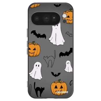 Picasee husă neagră din silicon pentru Google Pixel 10 Pro - Spooky crew