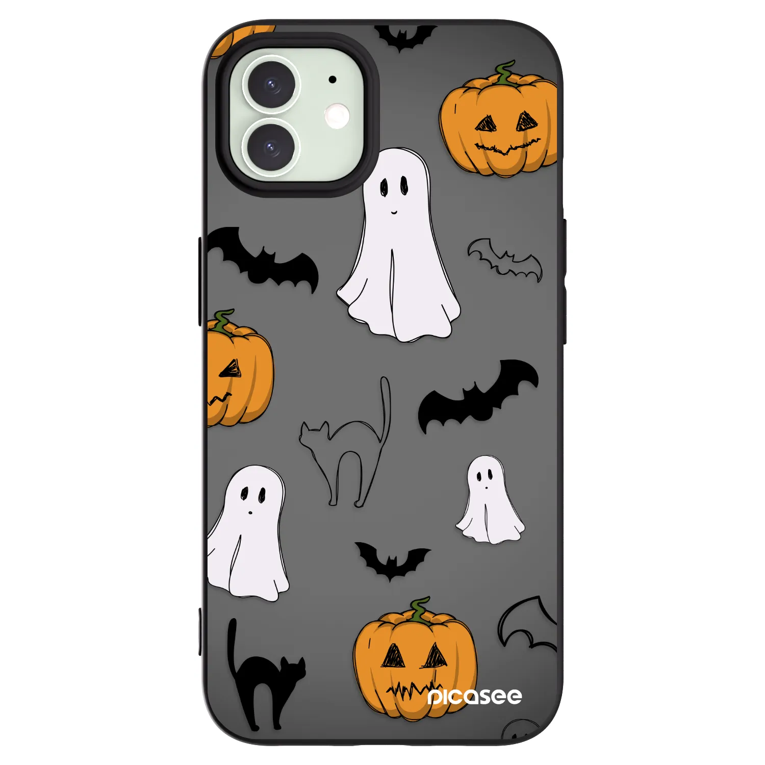 Picasee husă neagră din silicon pentru Apple iPhone 12 - Spooky crew