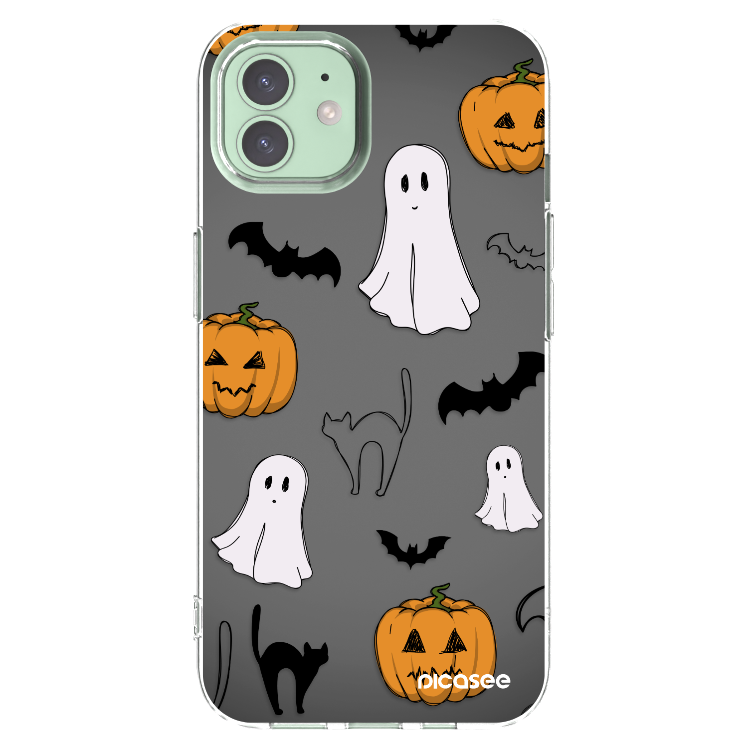 Picasee husă transparentă din silicon pentru Apple iPhone 12 - Spooky crew