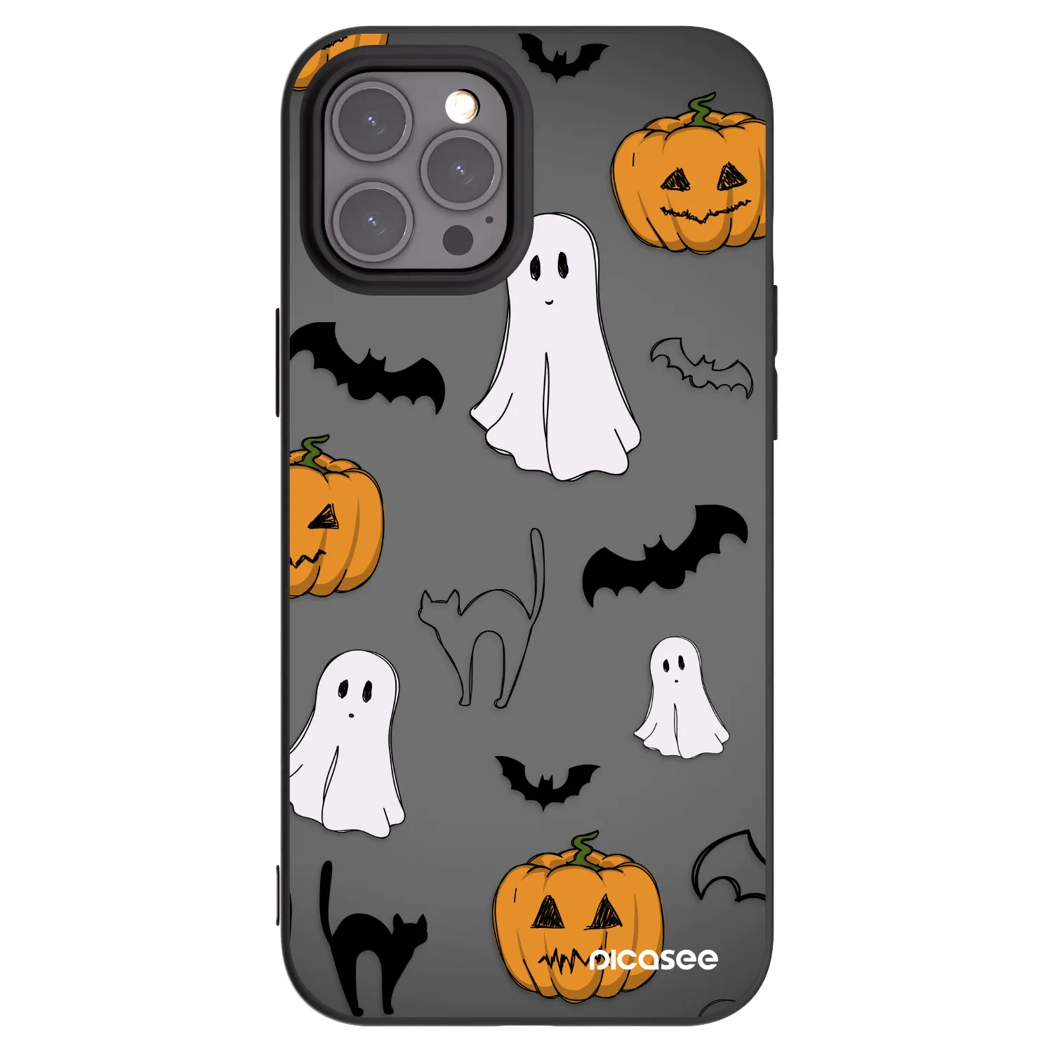 Picasee husă neagră din silicon pentru Apple iPhone 12 Pro Max - Spooky crew