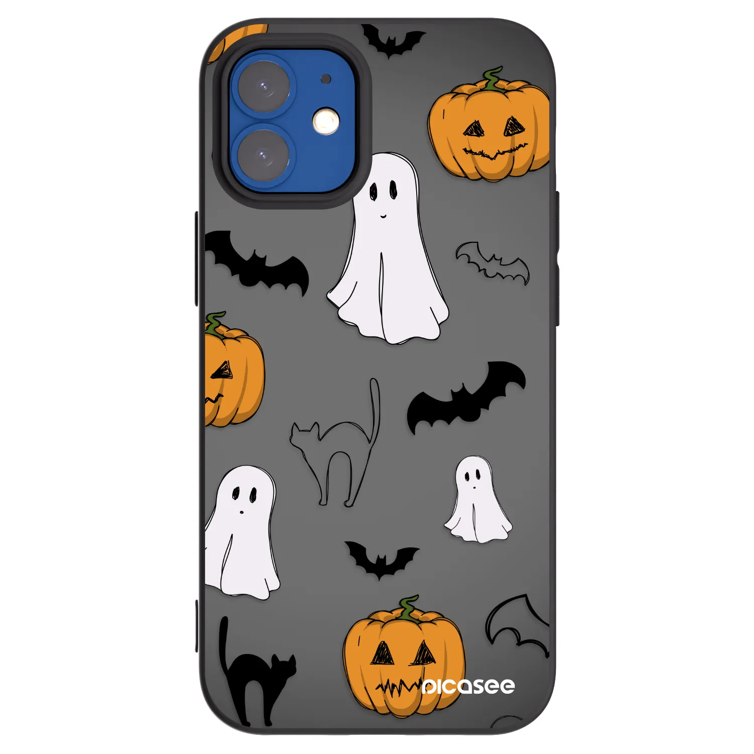 Picasee husă neagră din silicon pentru Apple iPhone 12 mini - Spooky crew