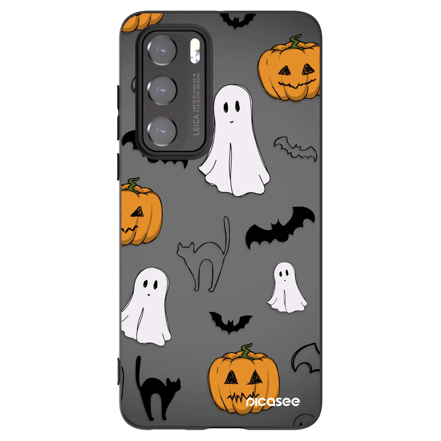 Picasee husă neagră din silicon pentru Huawei P40 - Spooky crew