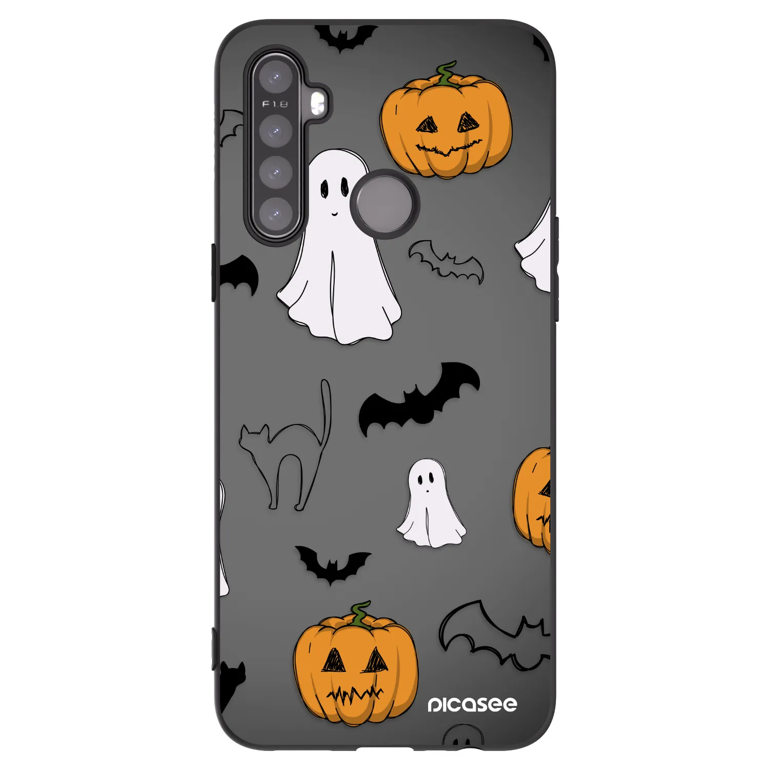 Picasee husă neagră din silicon pentru Realme 6i - Spooky crew