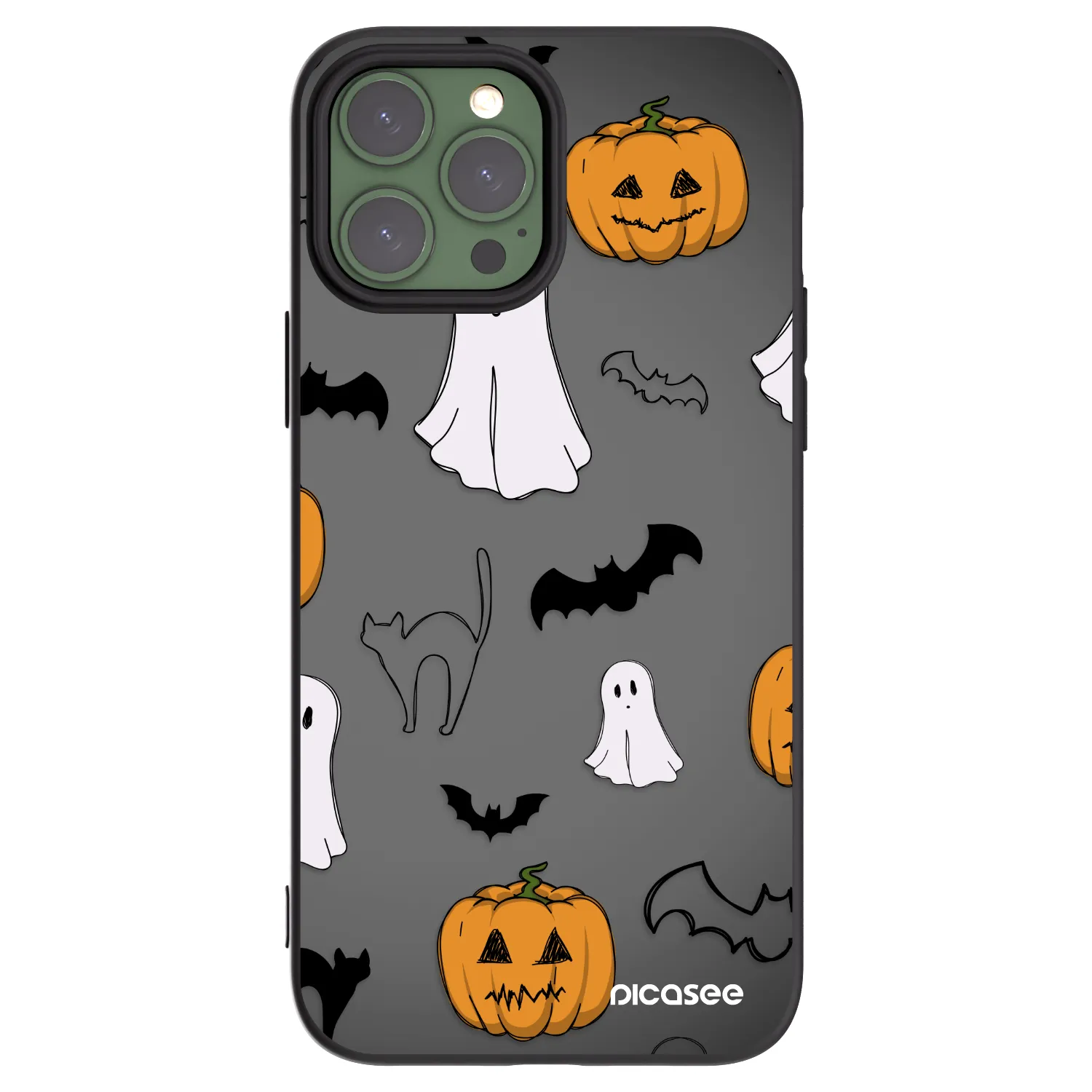Picasee husă neagră din silicon pentru Apple iPhone 13 Pro Max - Spooky crew