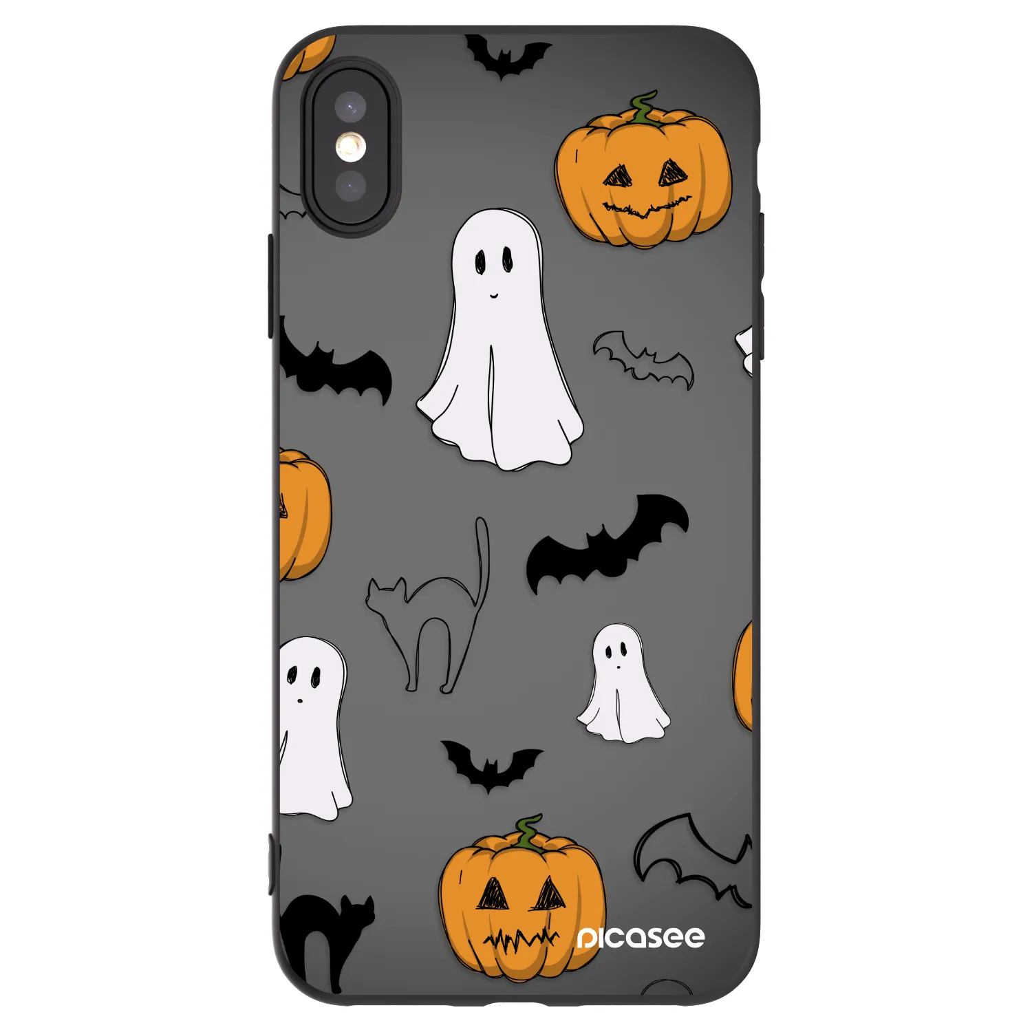 Picasee husă neagră din silicon pentru Apple iPhone XS Max - Spooky crew