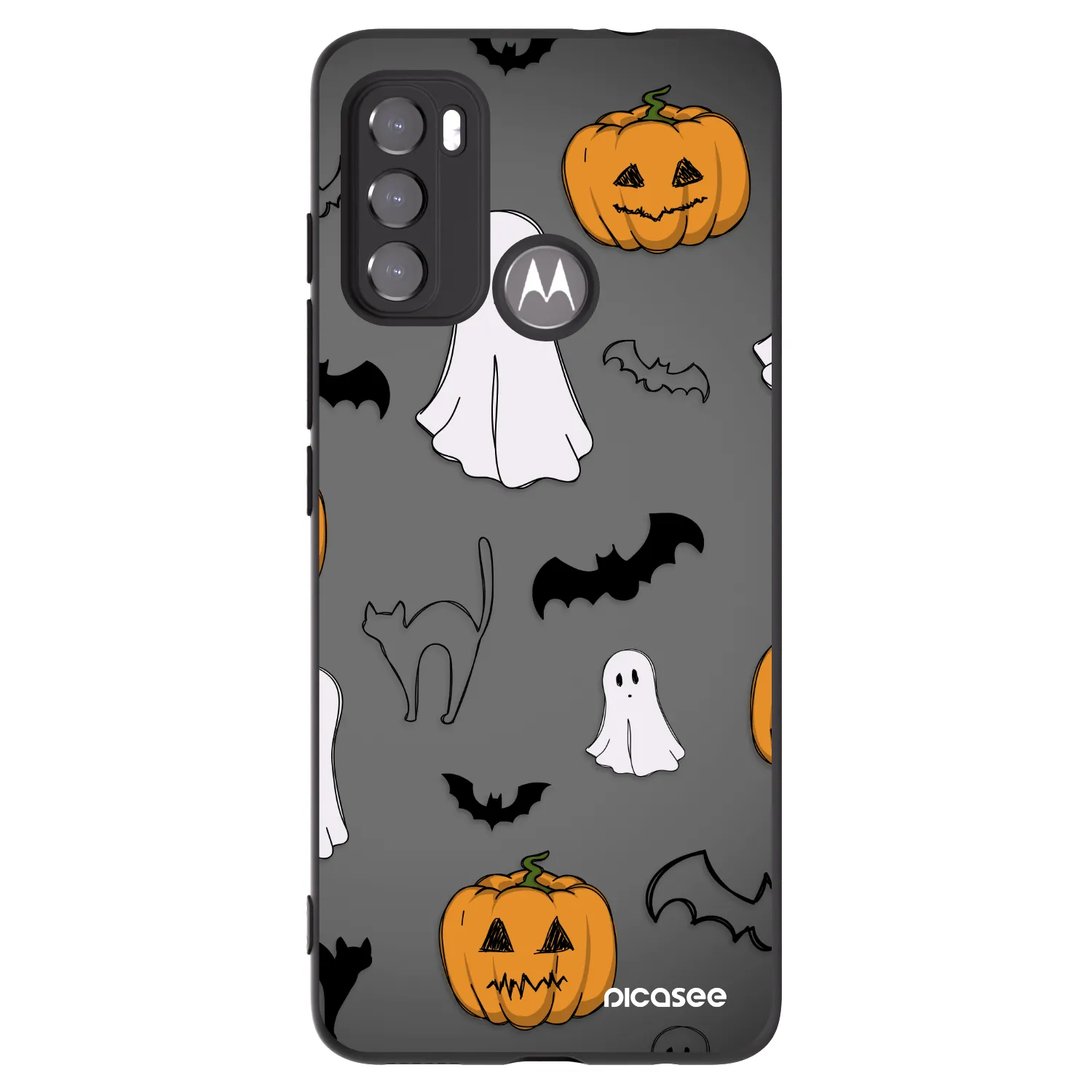 Picasee husă neagră din silicon pentru Motorola Moto G60 - Spooky crew