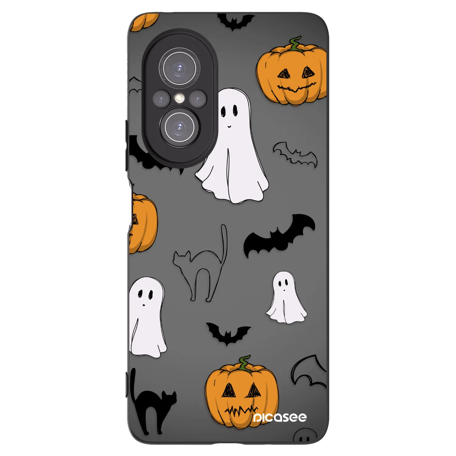 Picasee husă neagră din silicon pentru Huawei Nova 9 SE - Spooky crew