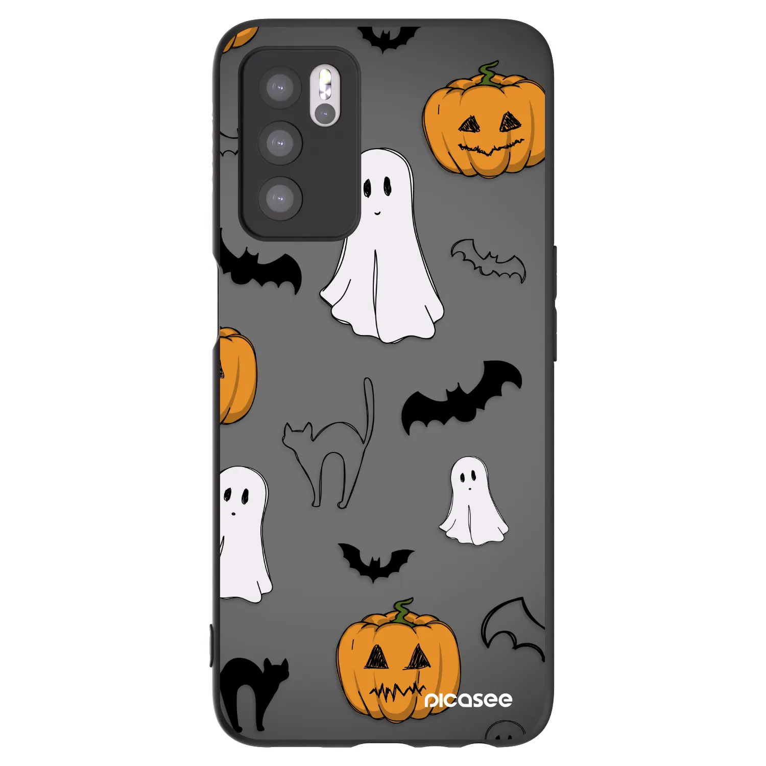 Picasee husă neagră din silicon pentru OPPO A16 - Spooky crew