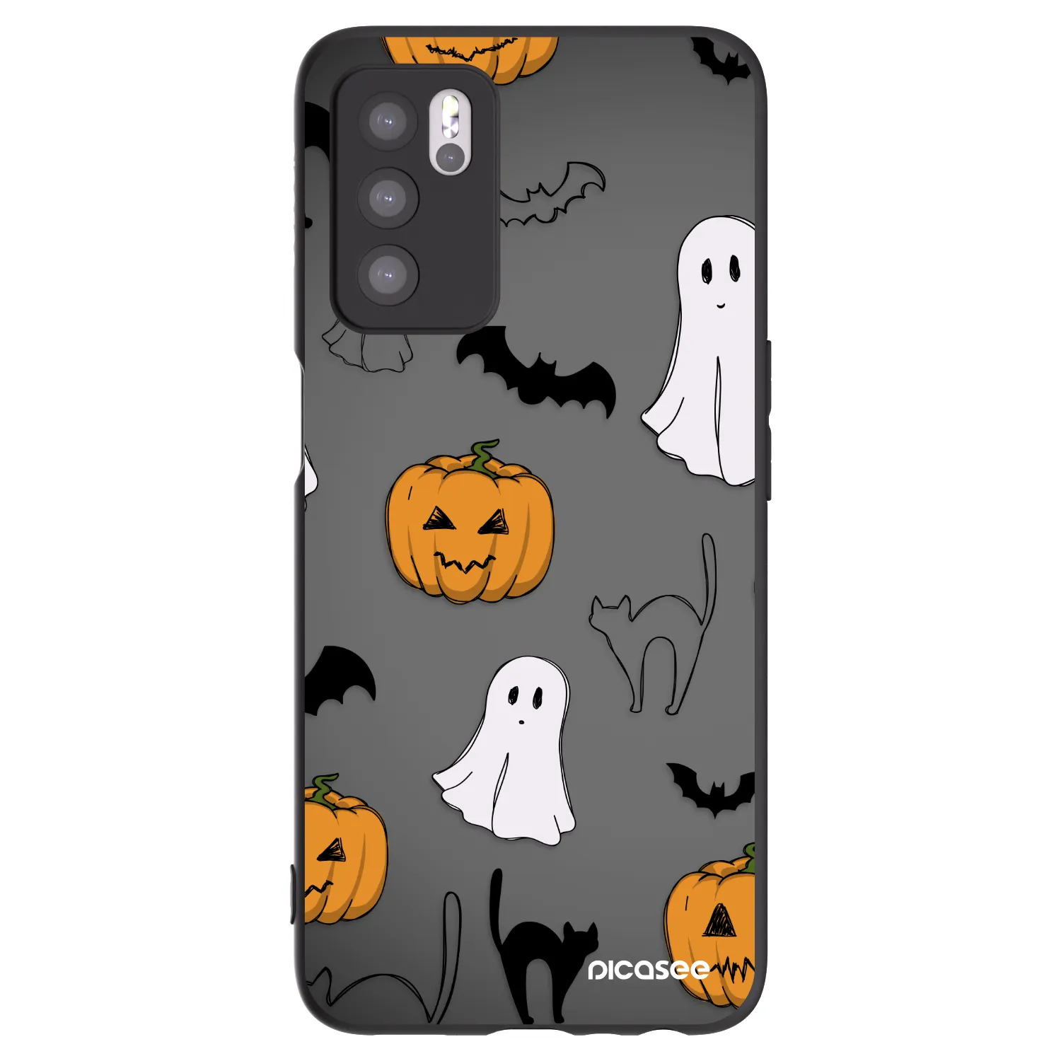 Picasee husă neagră din silicon pentru OPPO A16s - Spooky crew
