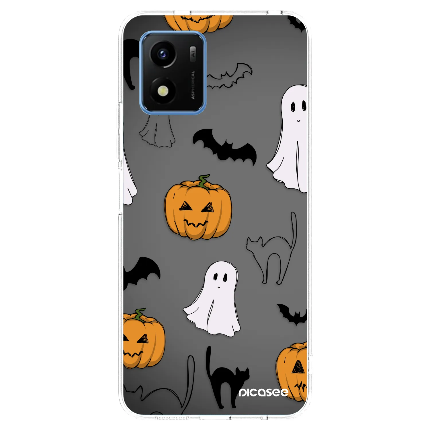 Picasee husă transparentă din silicon pentru Vivo Y01 - Spooky crew