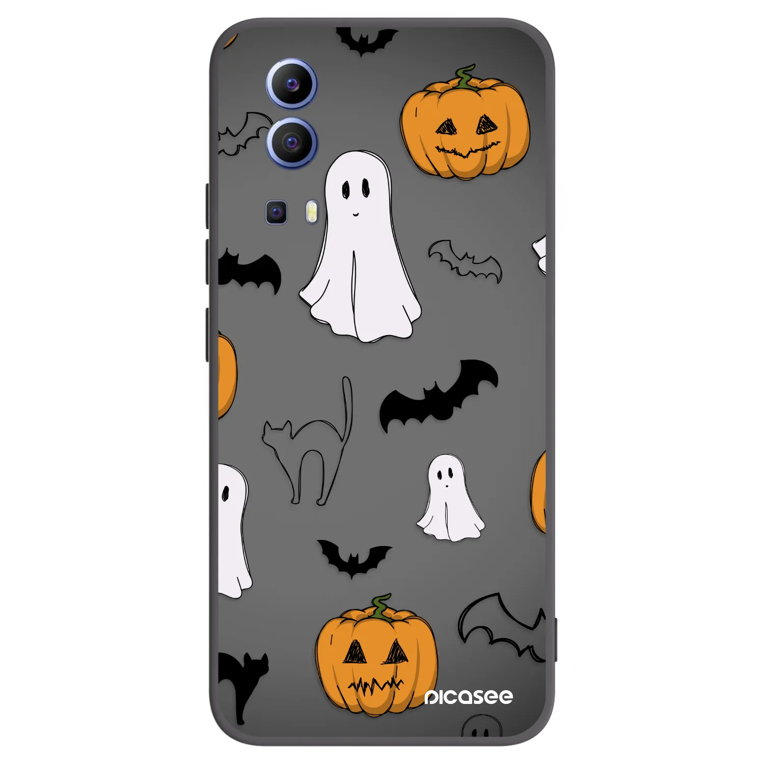 Picasee husă neagră din silicon pentru Vivo Y52 5G - Spooky crew