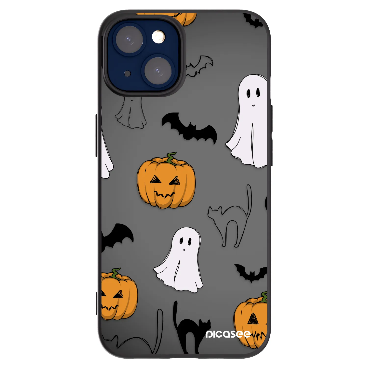Picasee husă neagră din silicon pentru Apple iPhone 14 - Spooky crew