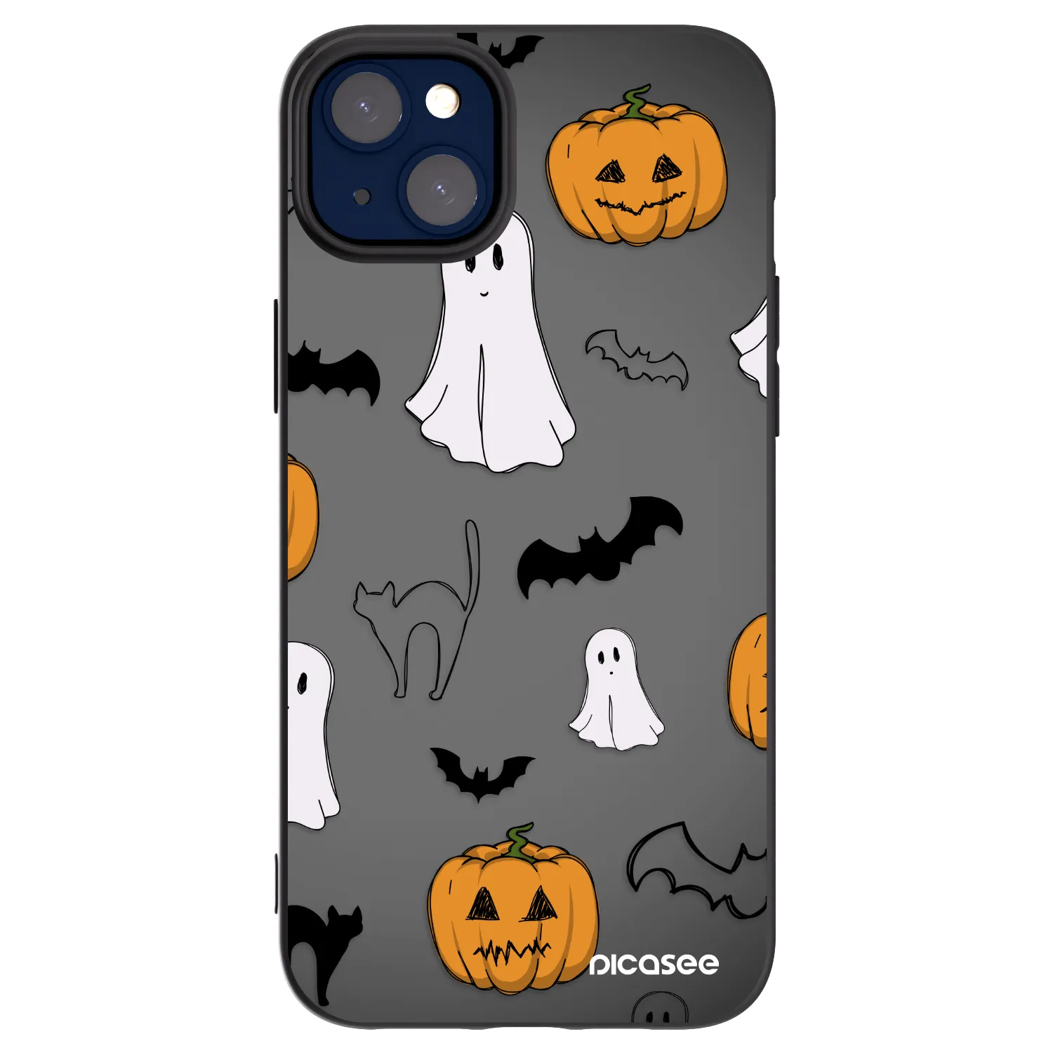 Picasee husă neagră din silicon pentru Apple iPhone 14 Plus - Spooky crew