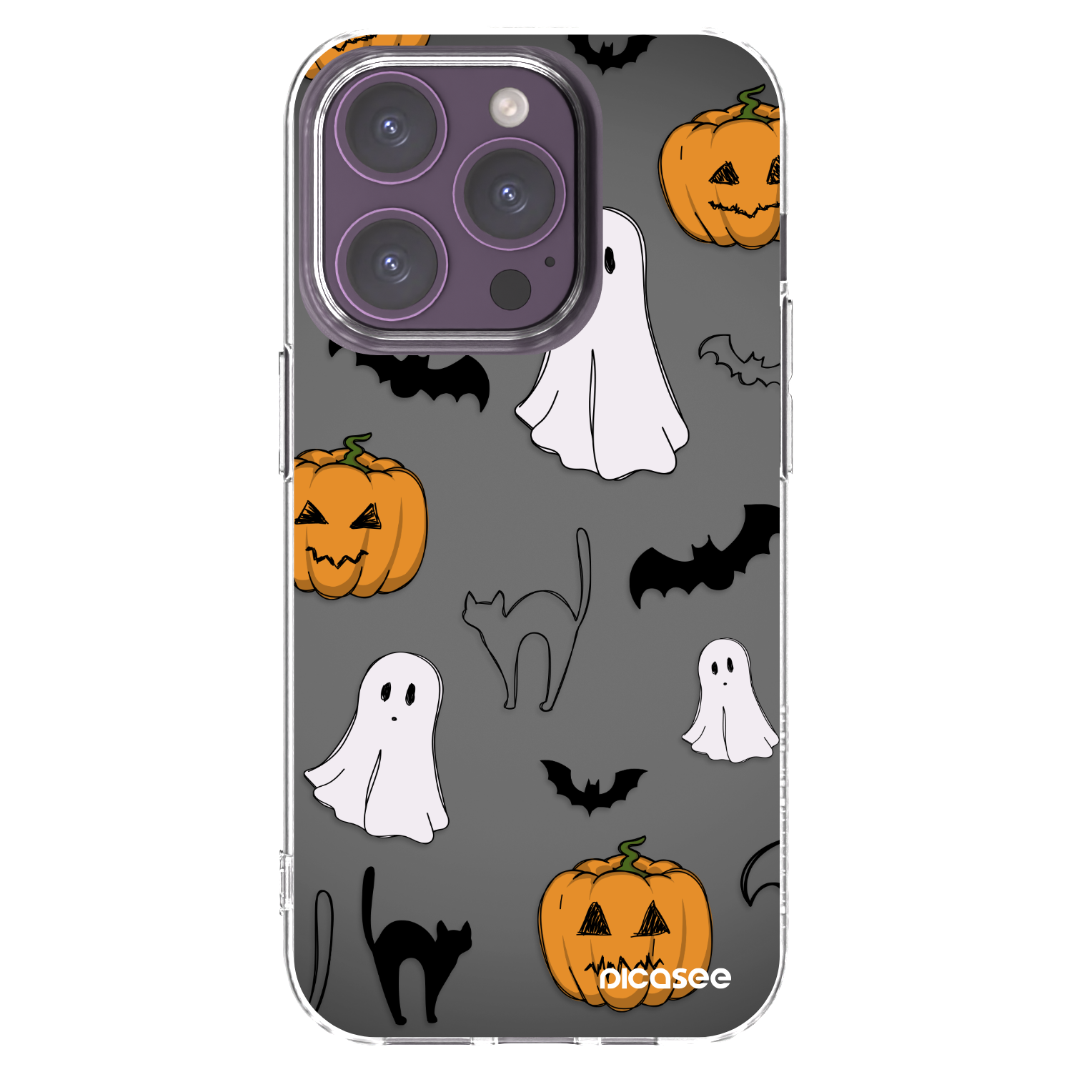 Picasee husă transparentă din silicon pentru Apple iPhone 14 Pro - Spooky crew