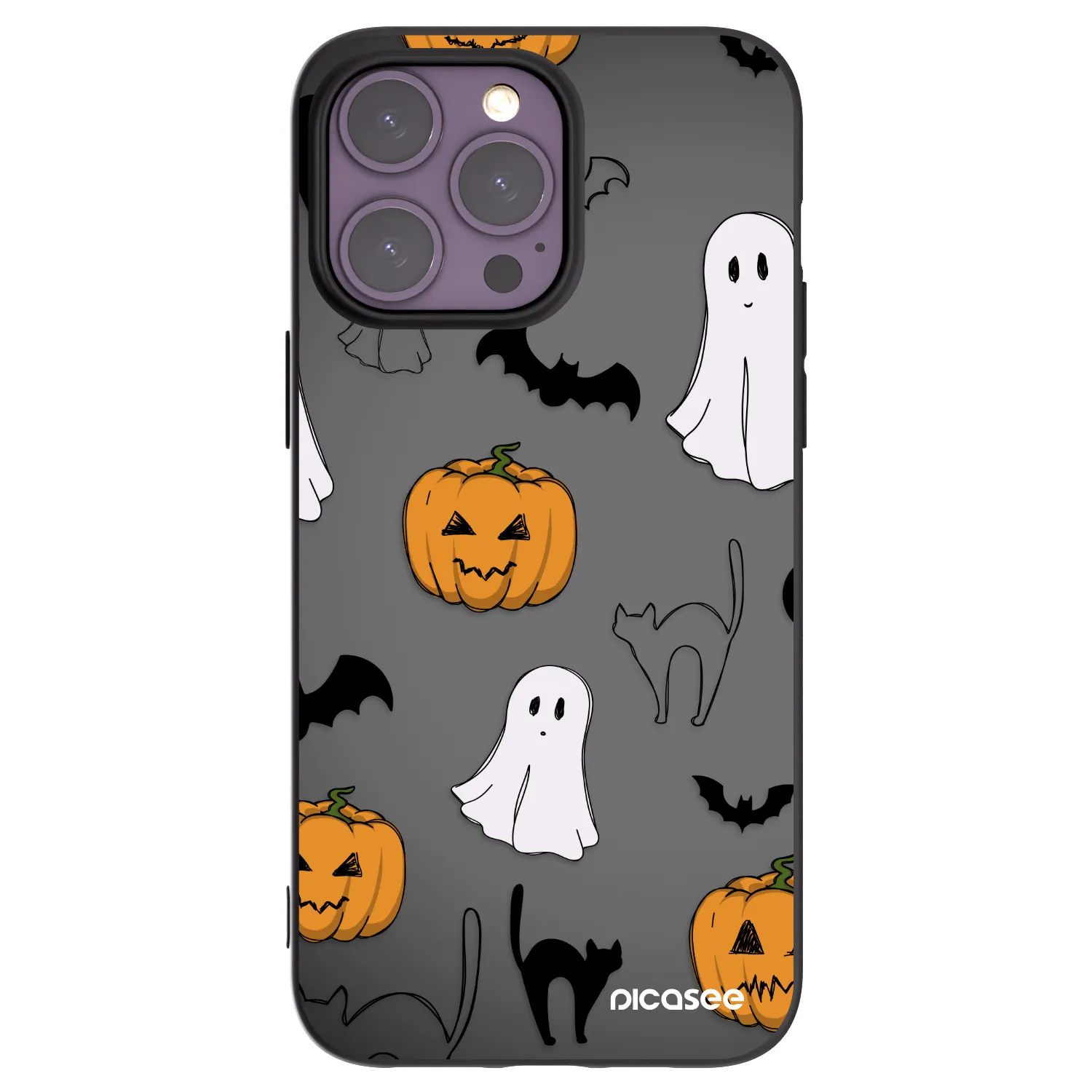 Picasee husă neagră din silicon pentru Apple iPhone 14 Pro Max - Spooky crew