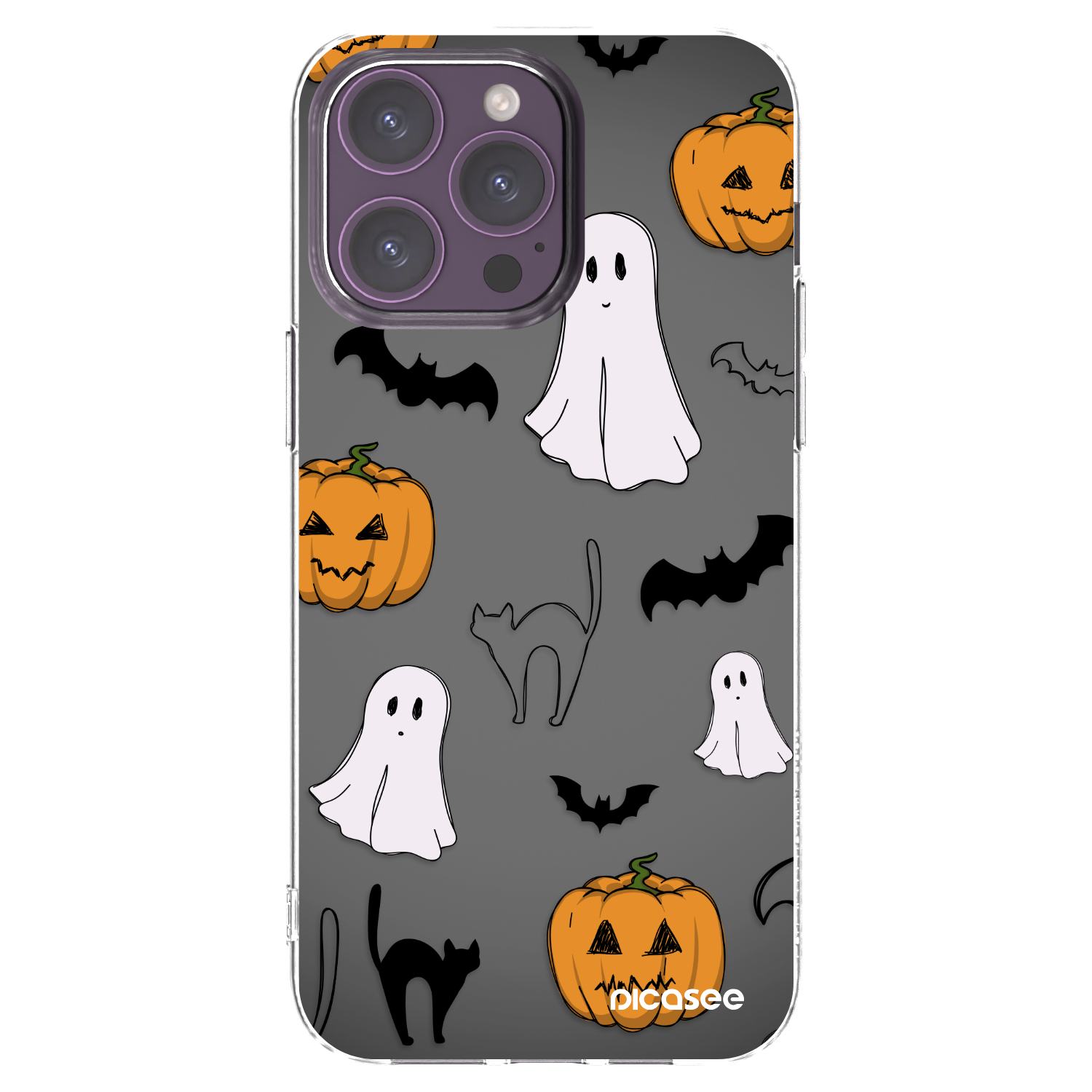Picasee husă transparentă din silicon pentru Apple iPhone 14 Pro Max - Spooky crew