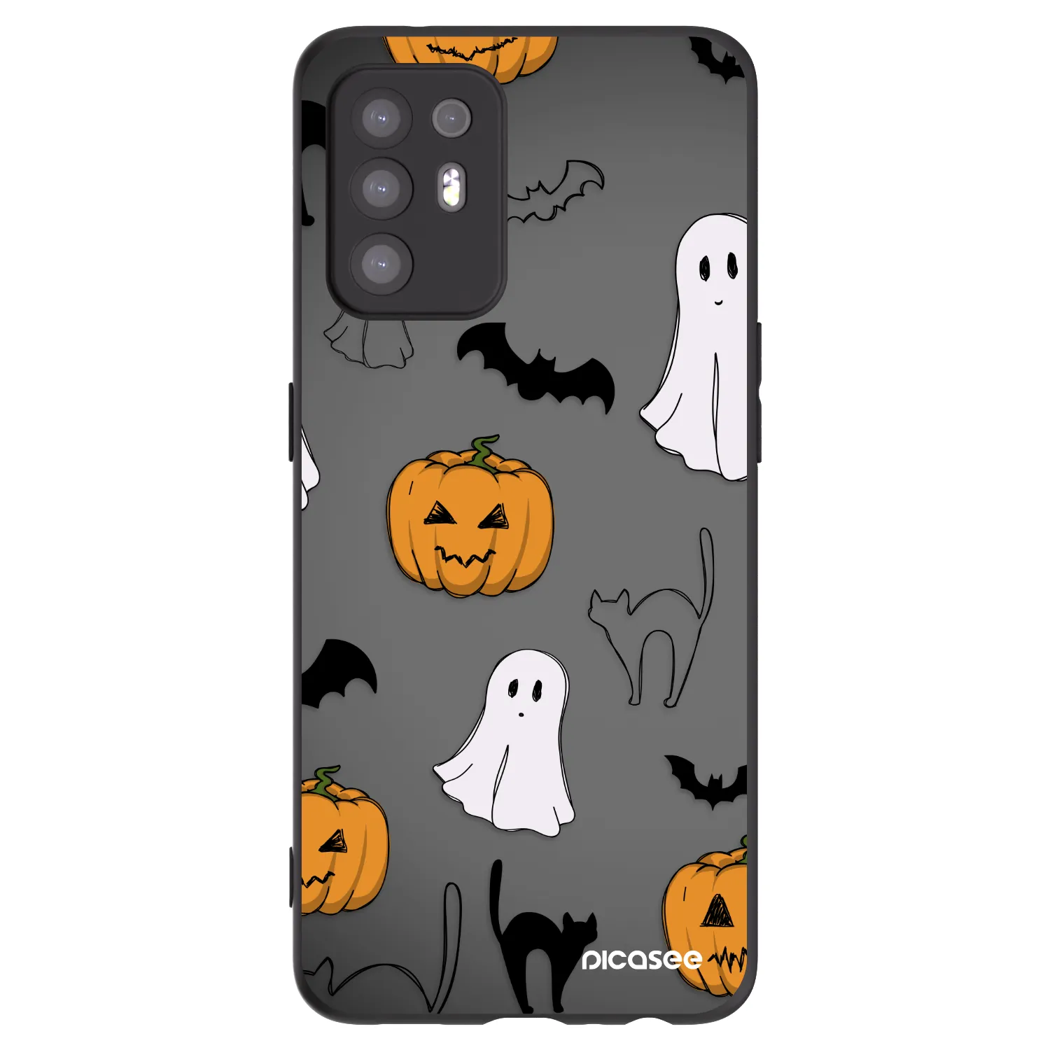 Picasee husă neagră din silicon pentru OPPO A94 5G - Spooky crew