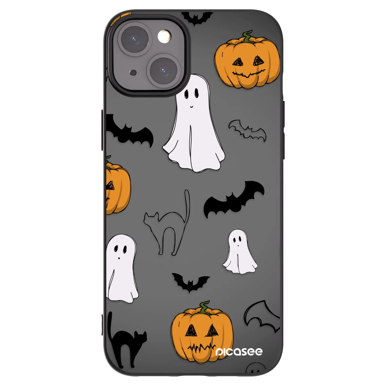 Picasee husă neagră din silicon pentru Apple iPhone 15 Plus - Spooky crew