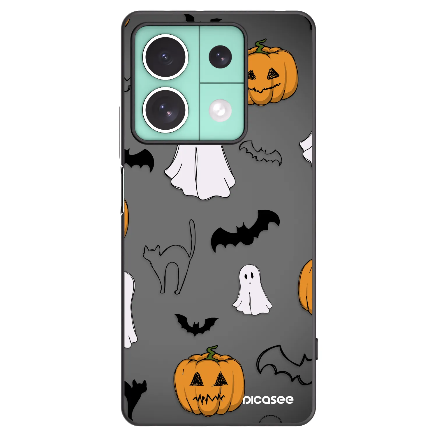 Picasee husă neagră din silicon pentru Xiaomi Redmi Note 13 5G - Spooky crew